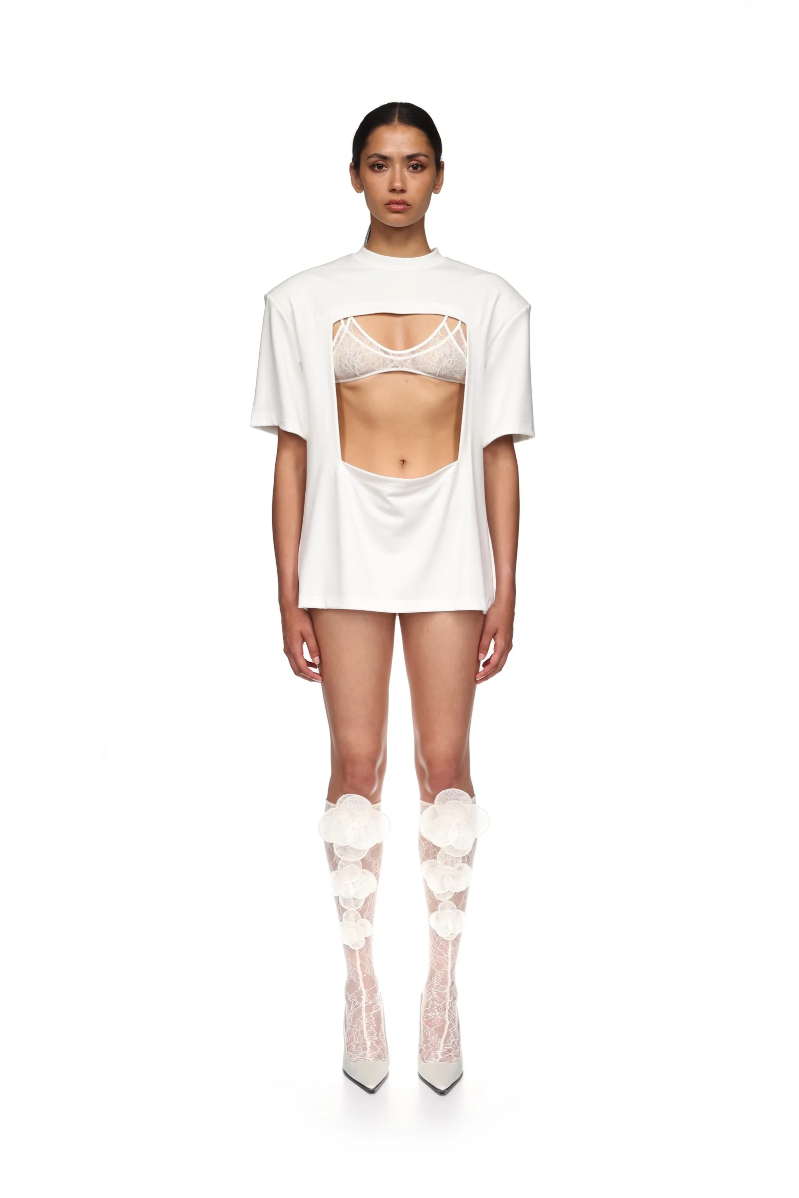 3D FLOWER LACE KNEE HIGH SOCKS - Image 2