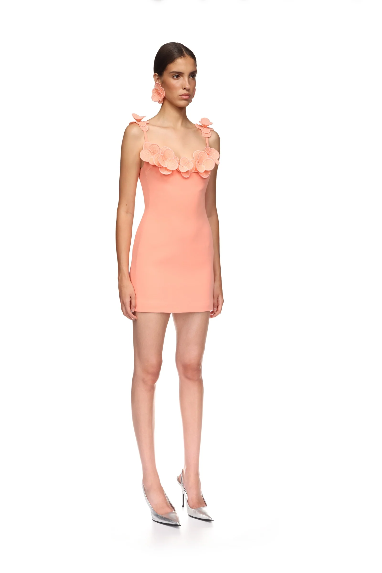 3D LACE FLOWER MINI DRESS - Image 4