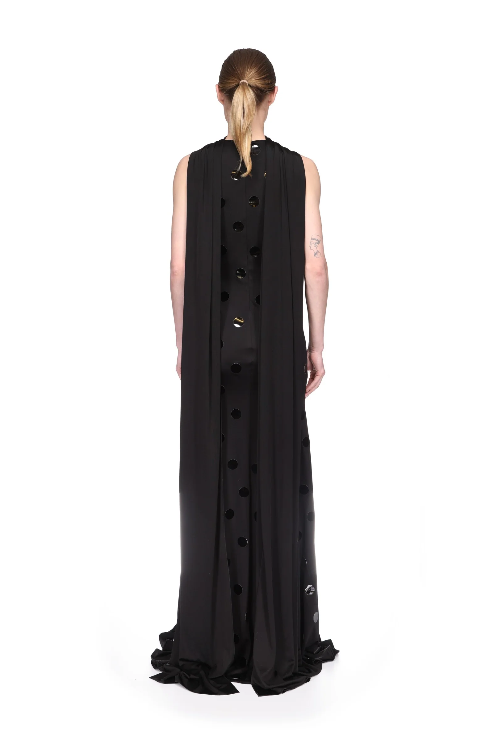 POLKA-DOT HOTFIX GOWN WITH SCARF DETAIL - Image 5