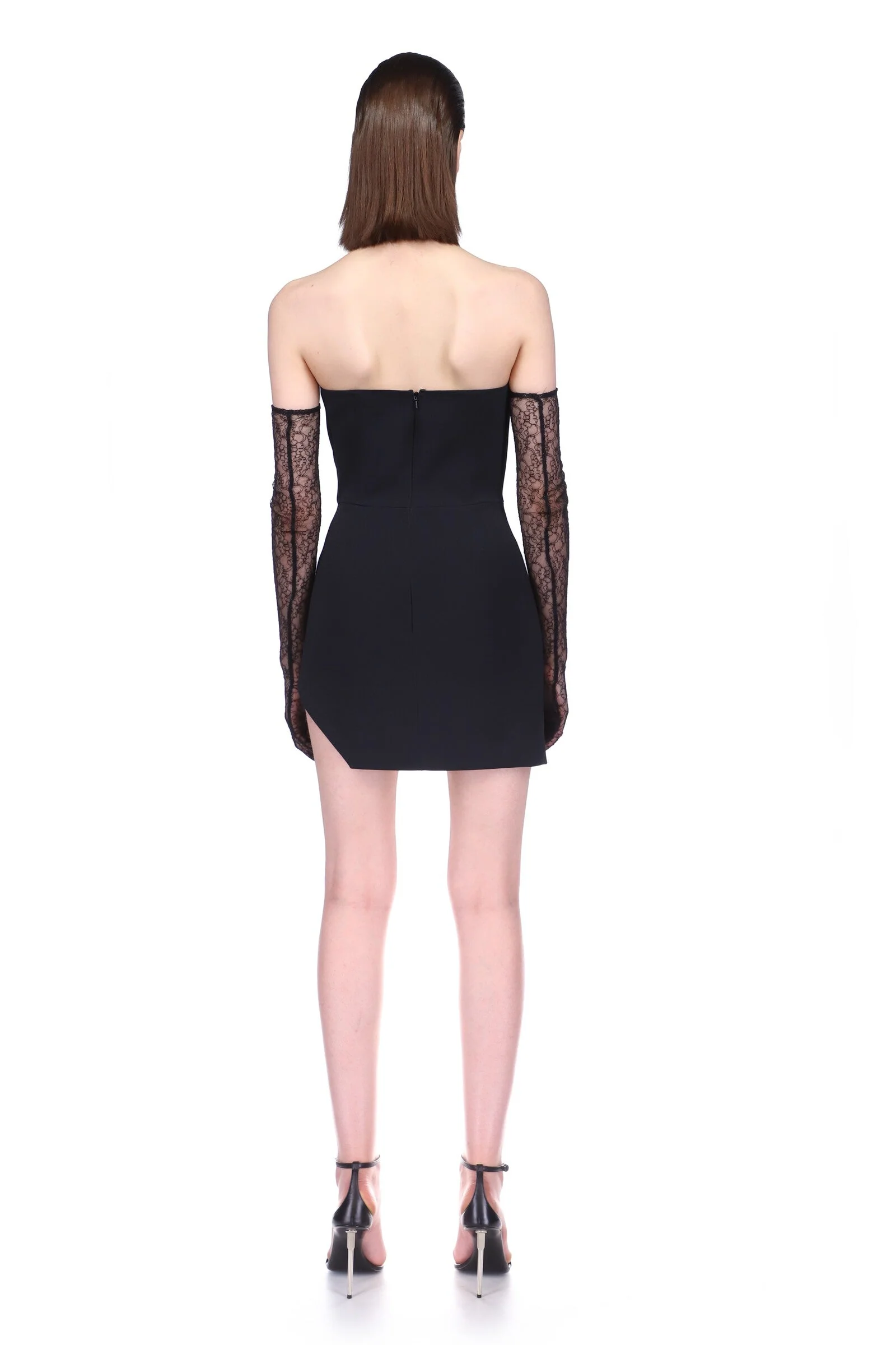 ASYMMETRIC PEARL EMBROIDERY MINI DRESS IN WHITE - Image 5
