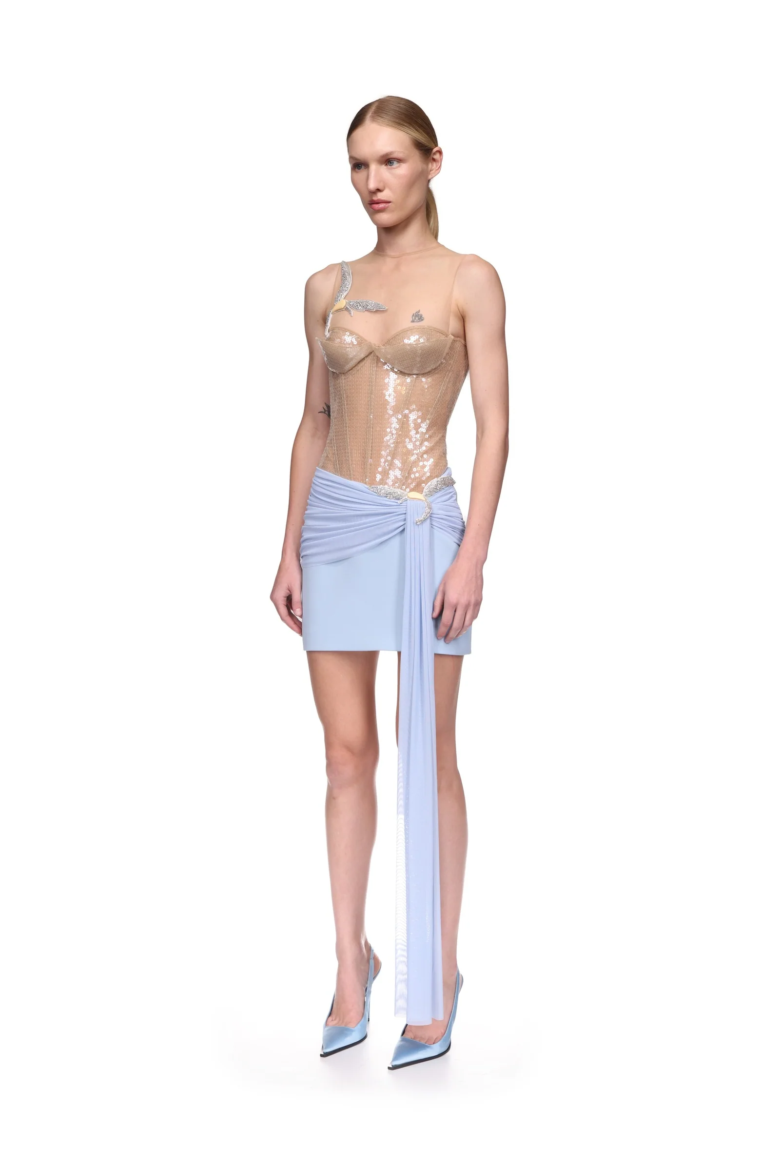 SEQUIN CORSET TOP WITH A CRYSTAL HUMMINGBIRD - Image 3