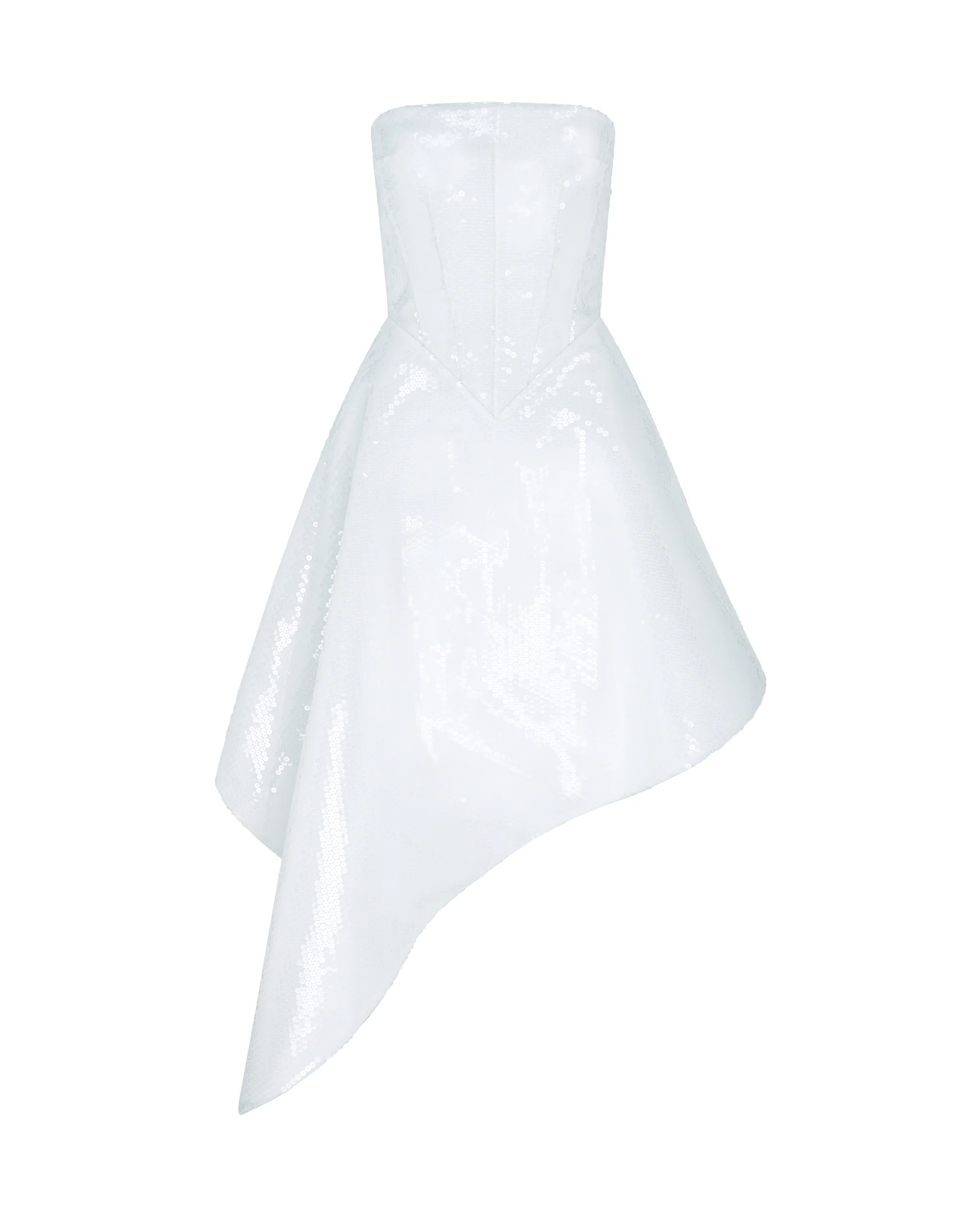 ASYMMETRIC HEM SEQUIN MIDI DRESS