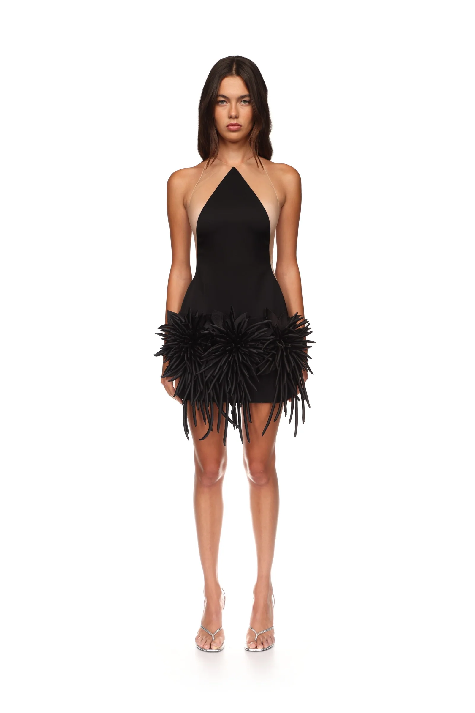 CACTUS DAHLIA DETAIL HALTER MINI DRESS - Image 2