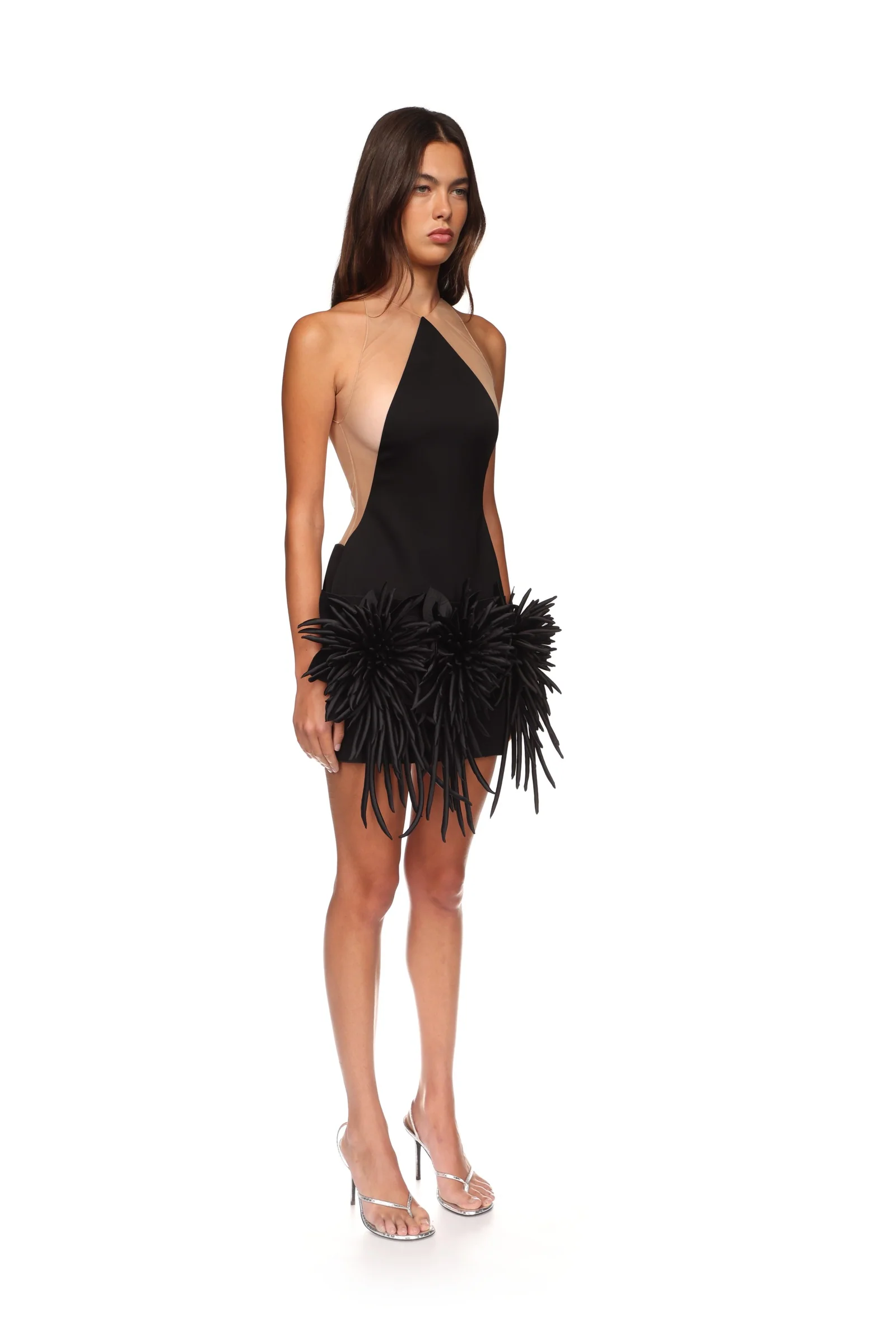 CACTUS DAHLIA DETAIL HALTER MINI DRESS - Image 4