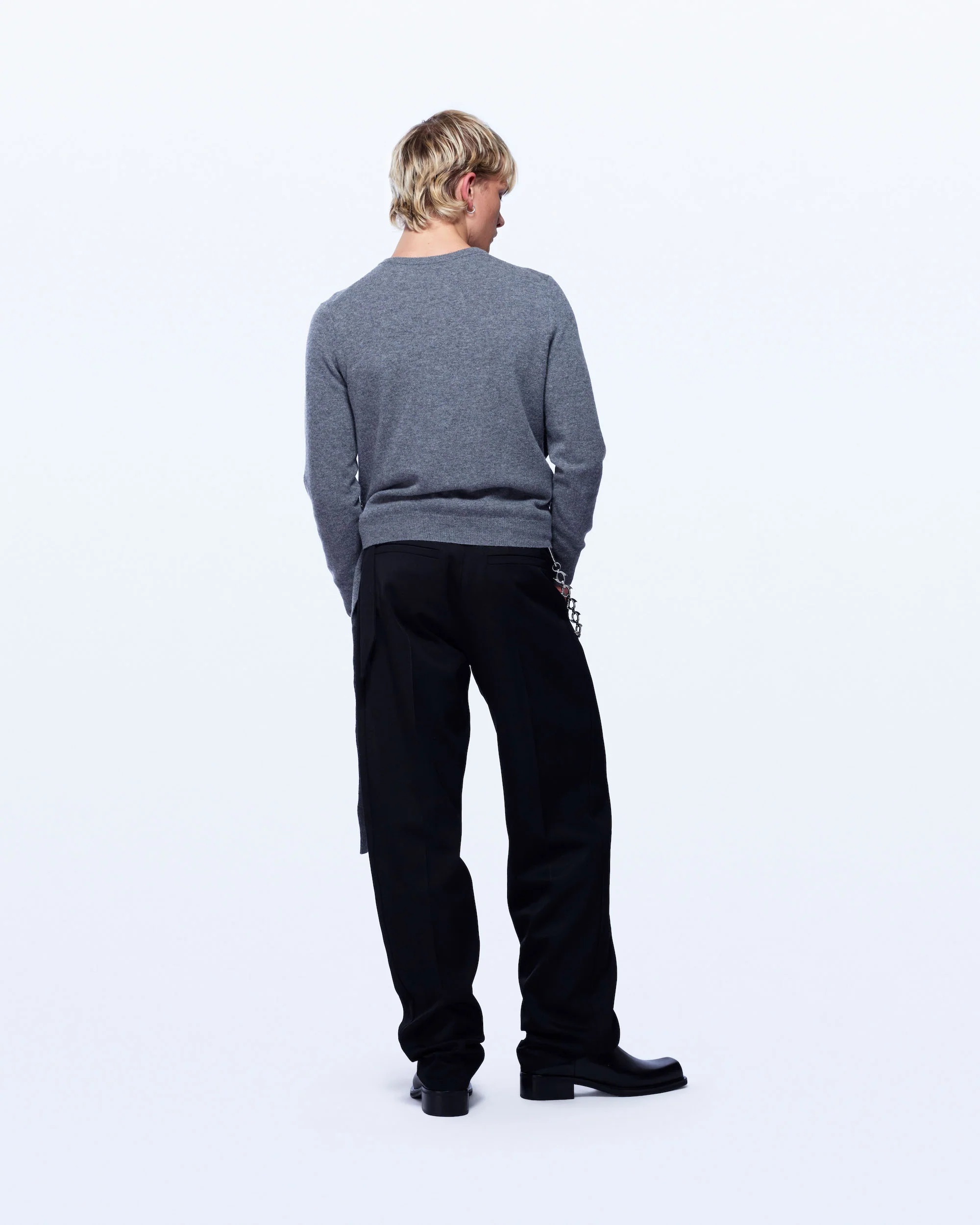 CASHMERE SASH CARDIGAN IN GREY - Image 3