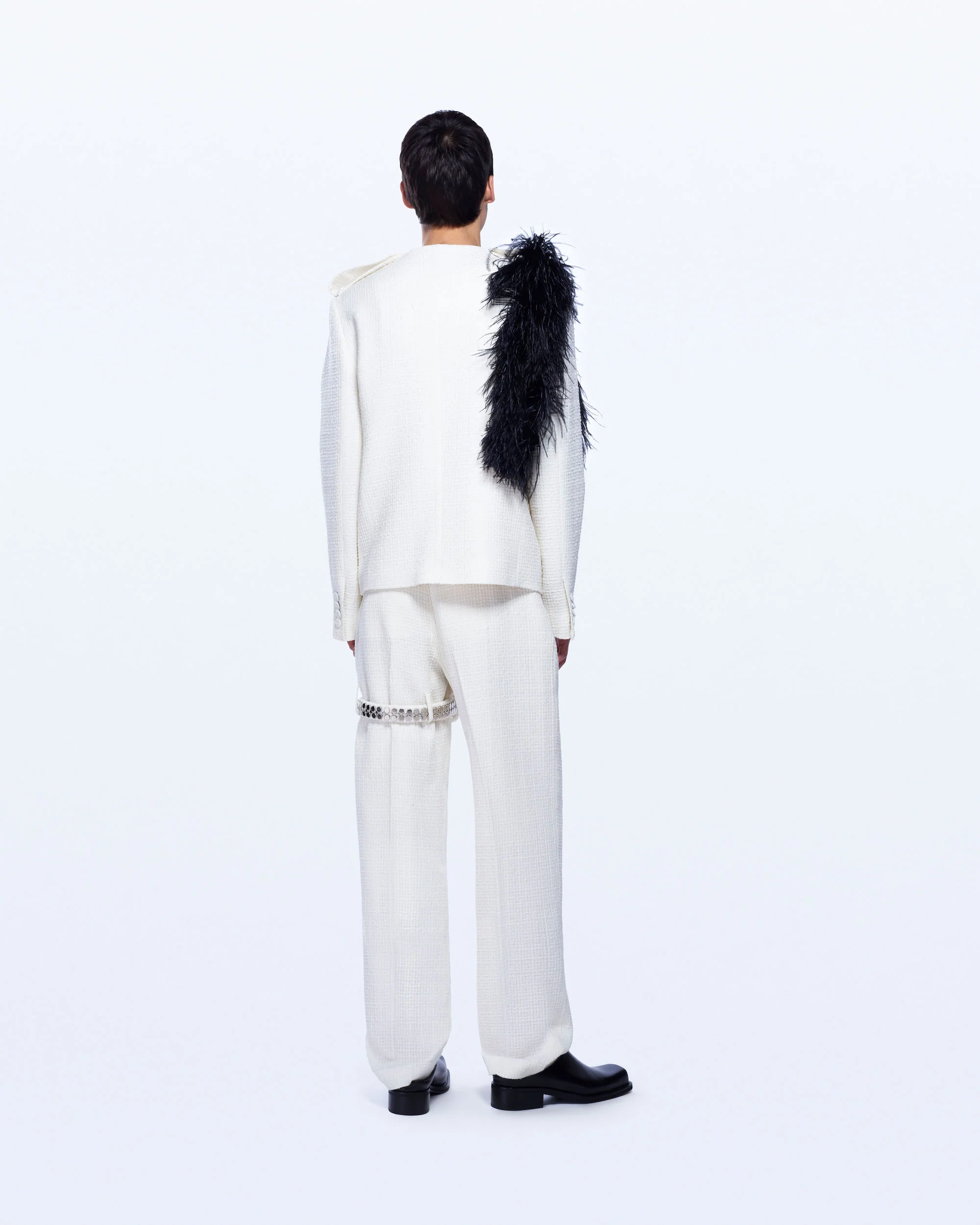 COLLARLESS BOUCLE WOOL JACKET - Image 3