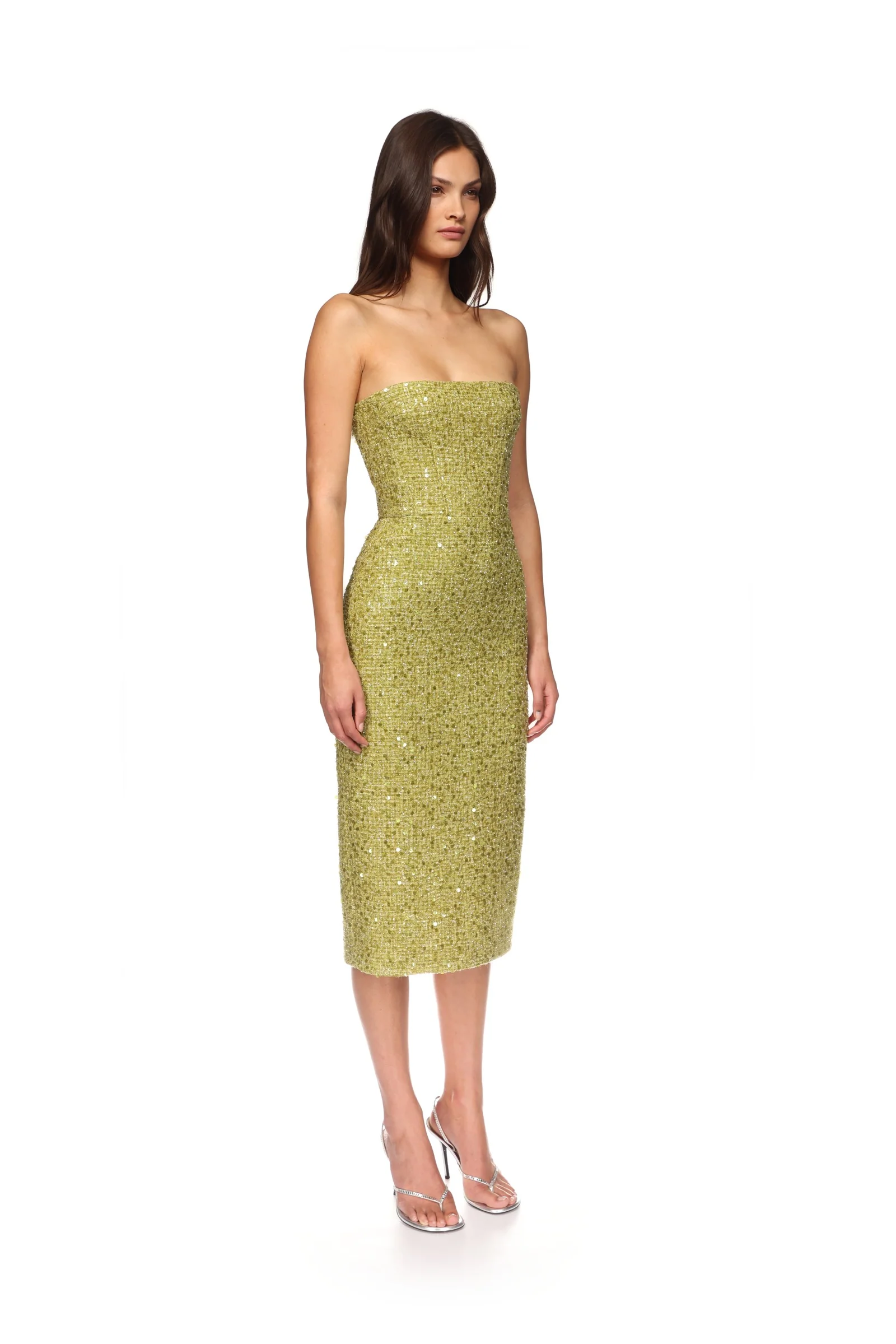 SEQUIN BOUCLE CORSET MIDI DRESS - Image 4