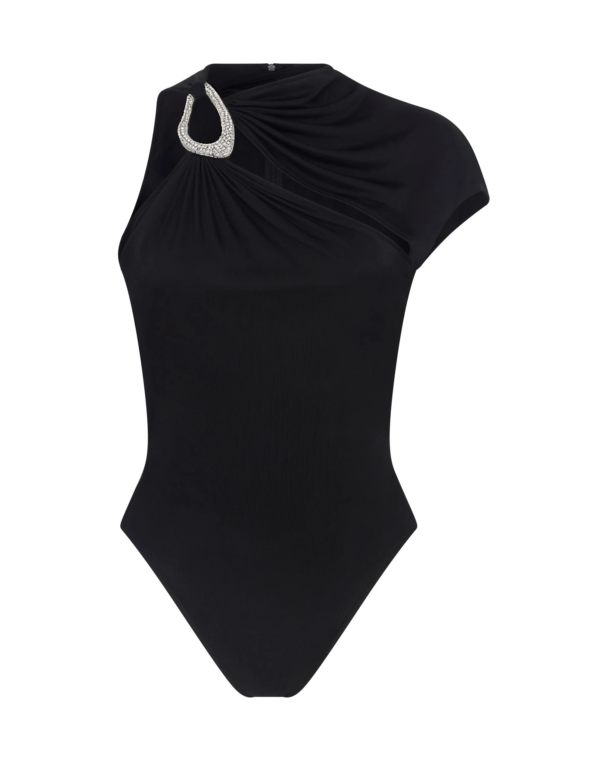 CRYSTAL BUCKLE AND JERSEY BODYSUIT