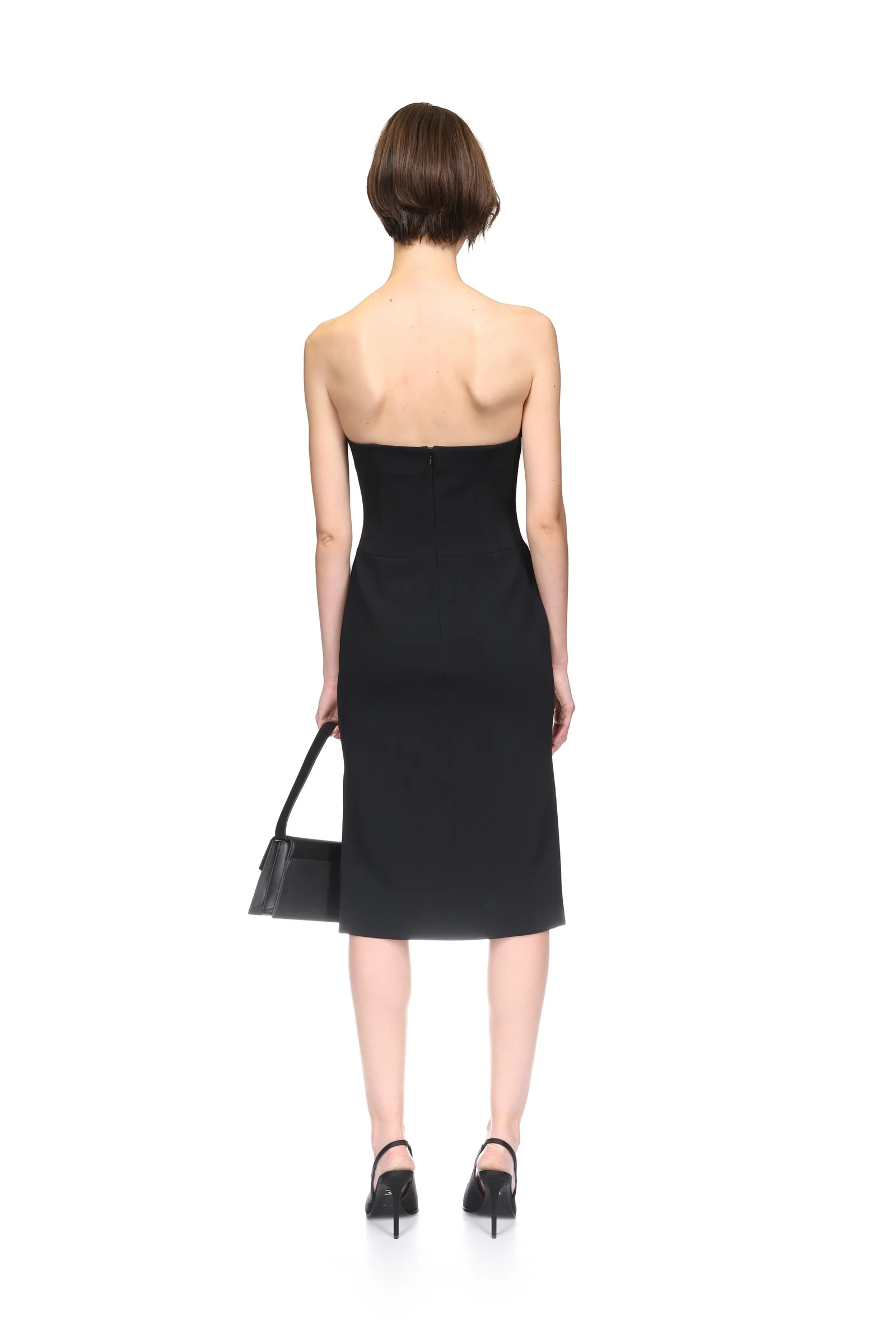 CRYSTAL BUCKLE STRAPLESS MIDI DRESS - Image 5