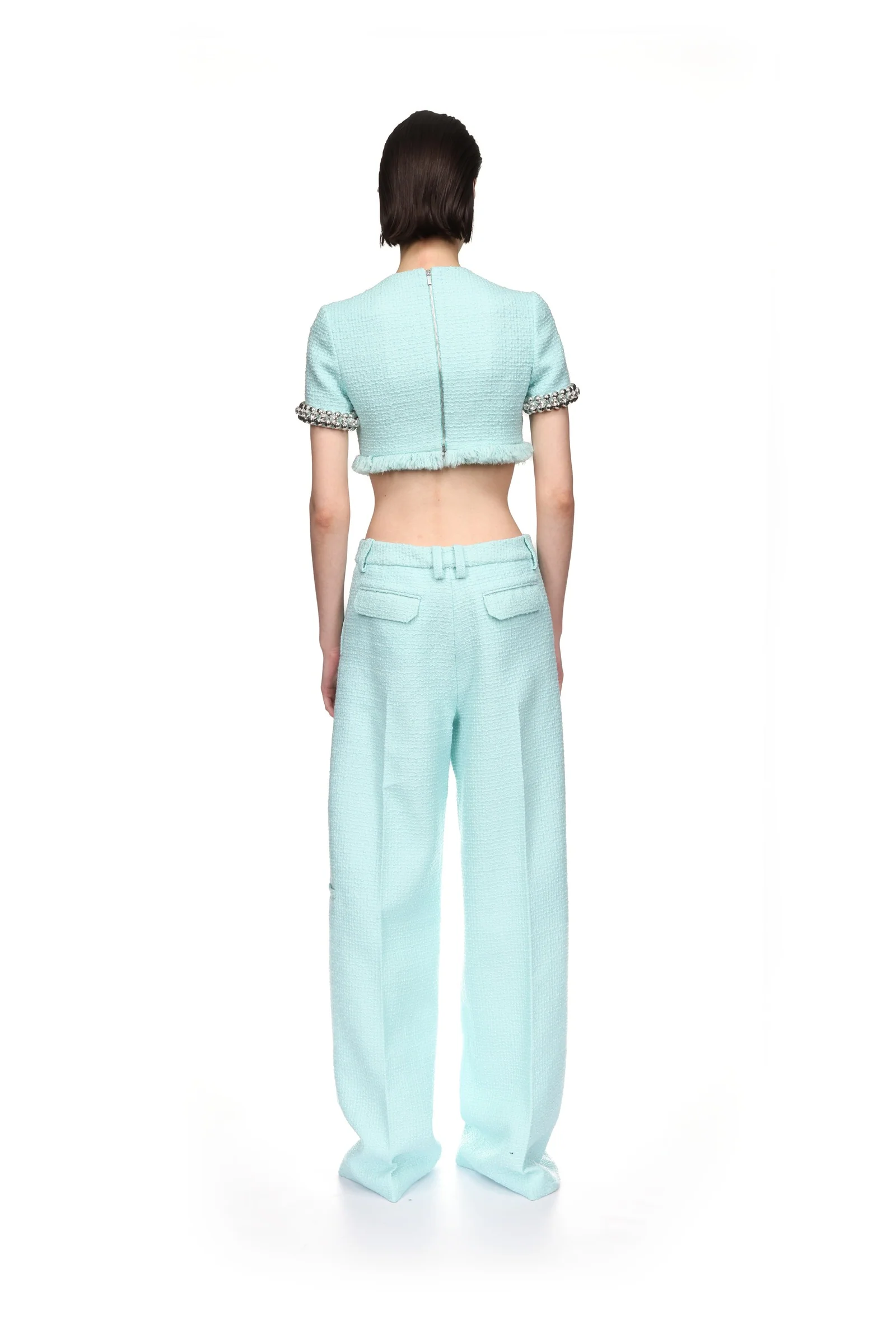BOUCLE AND CRYSTAL CHAIN CROP TOP - Image 5