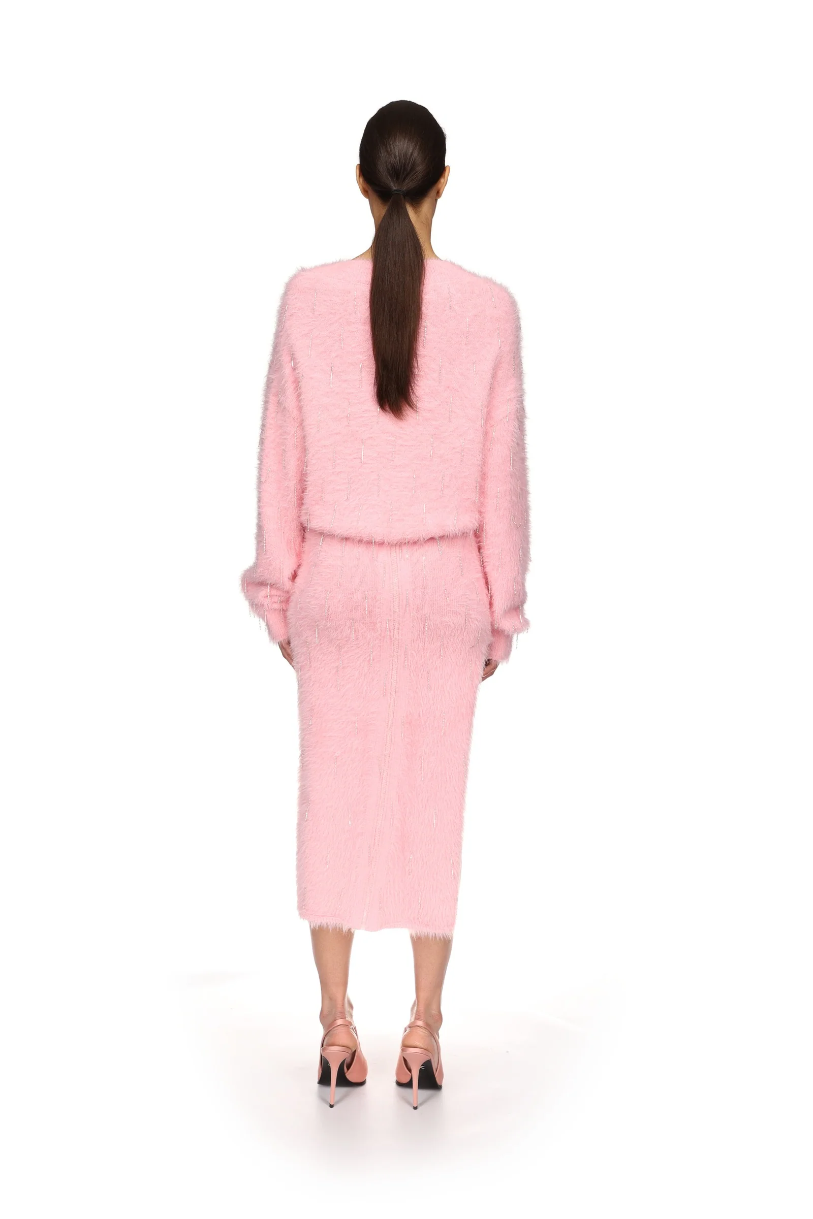 CRYSTAL EMBELLISHED KNIT JUMPER IN PINK - Image 5