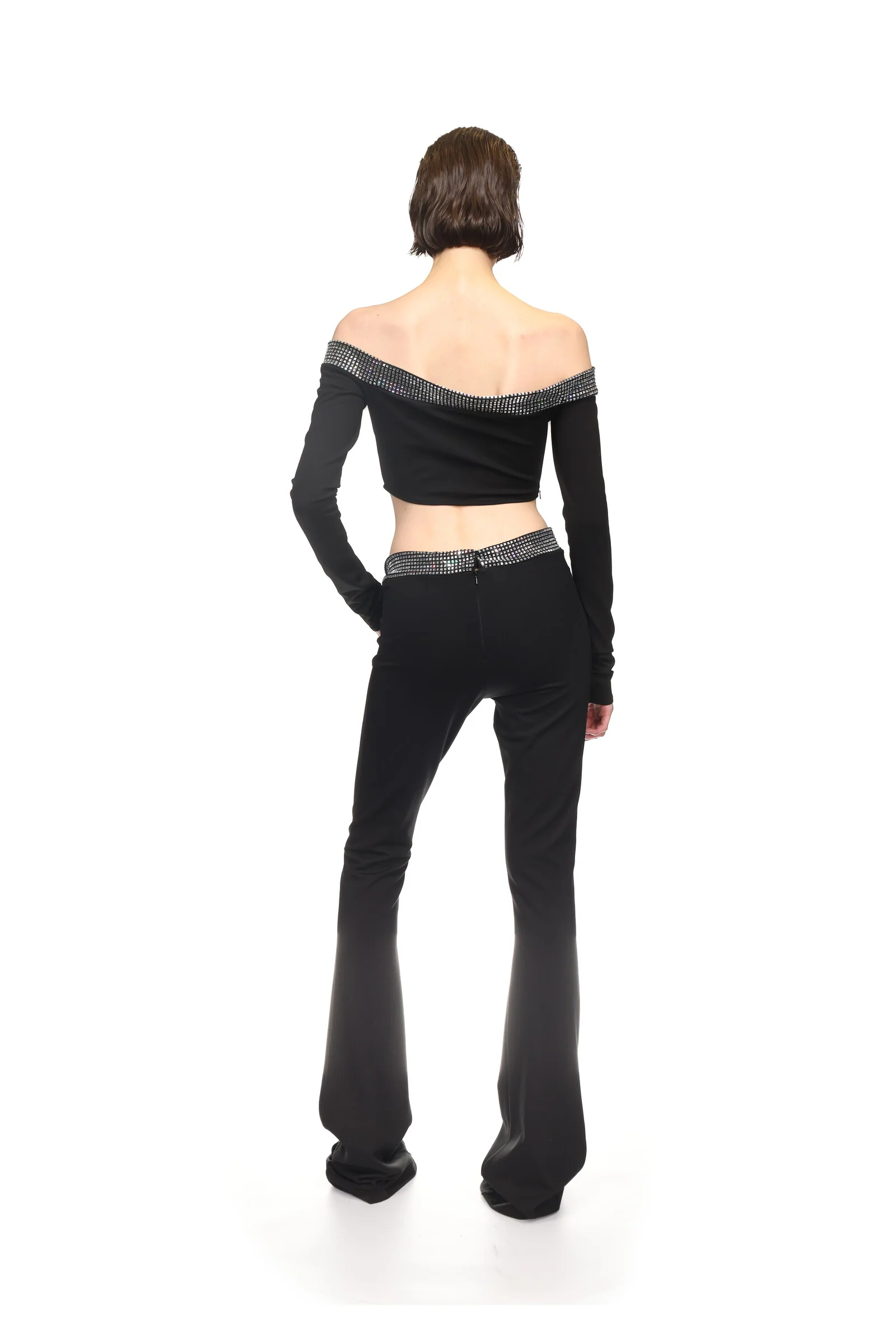 CRYSTAL HOTFIX WAIST TROUSERS - Image 5