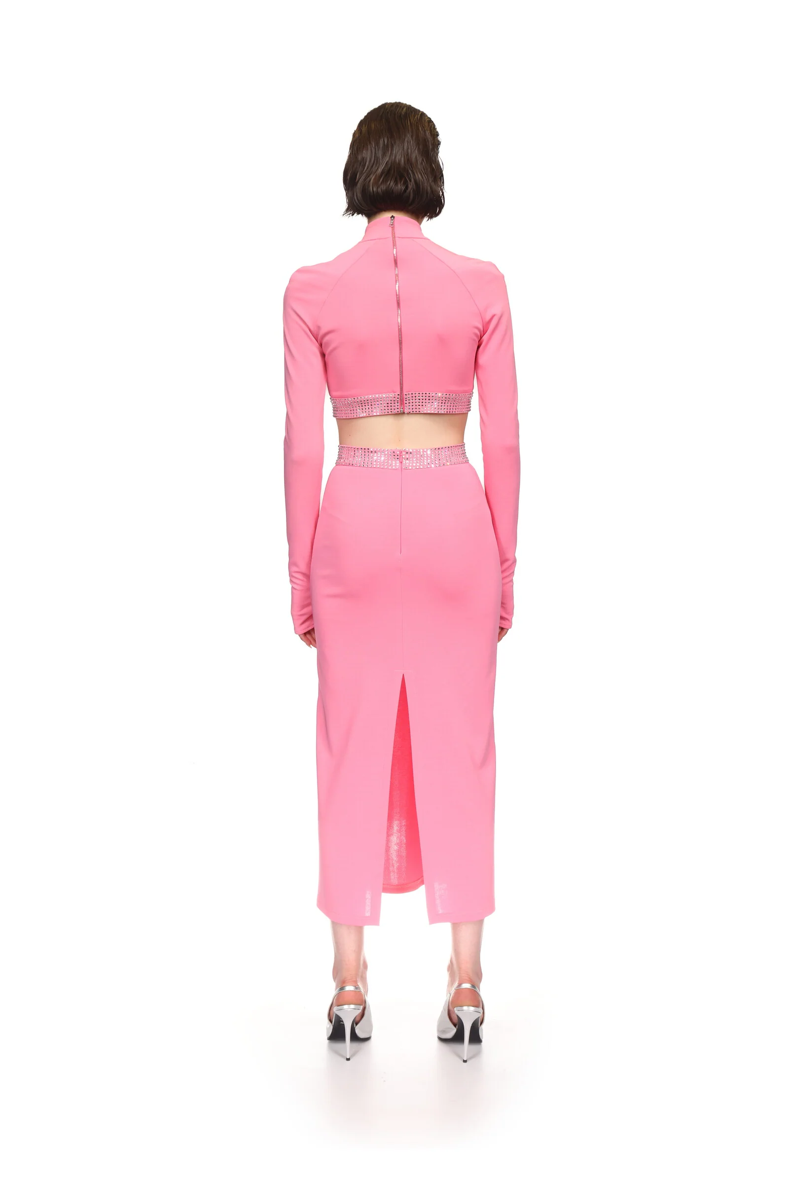 CRYSTAL HOTFIX WAISTLINE PENCIL SKIRT - Image 5
