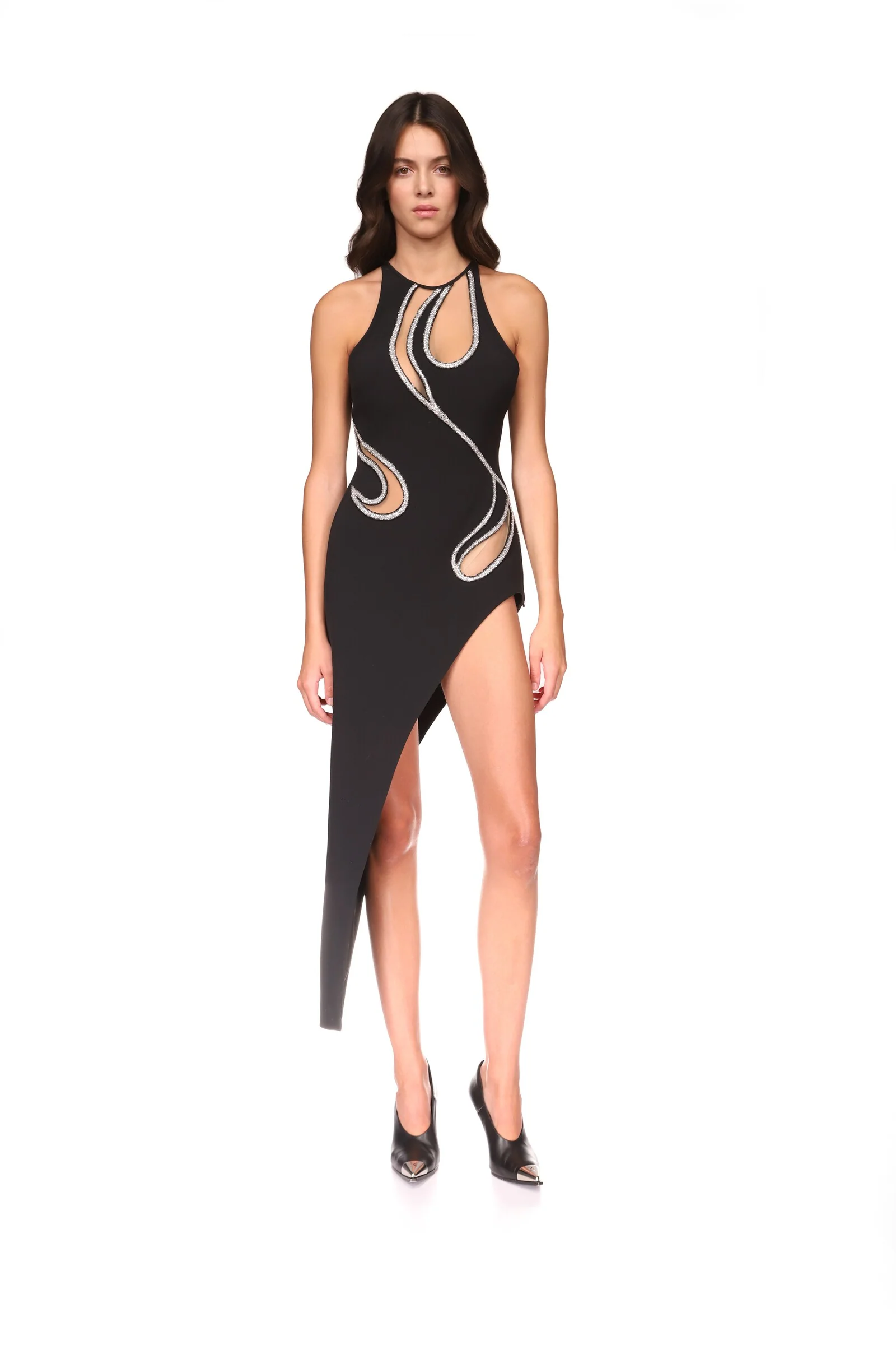 CRYSTAL EMBROIDERY SEASHELL CUTOUT DRESS - Image 2