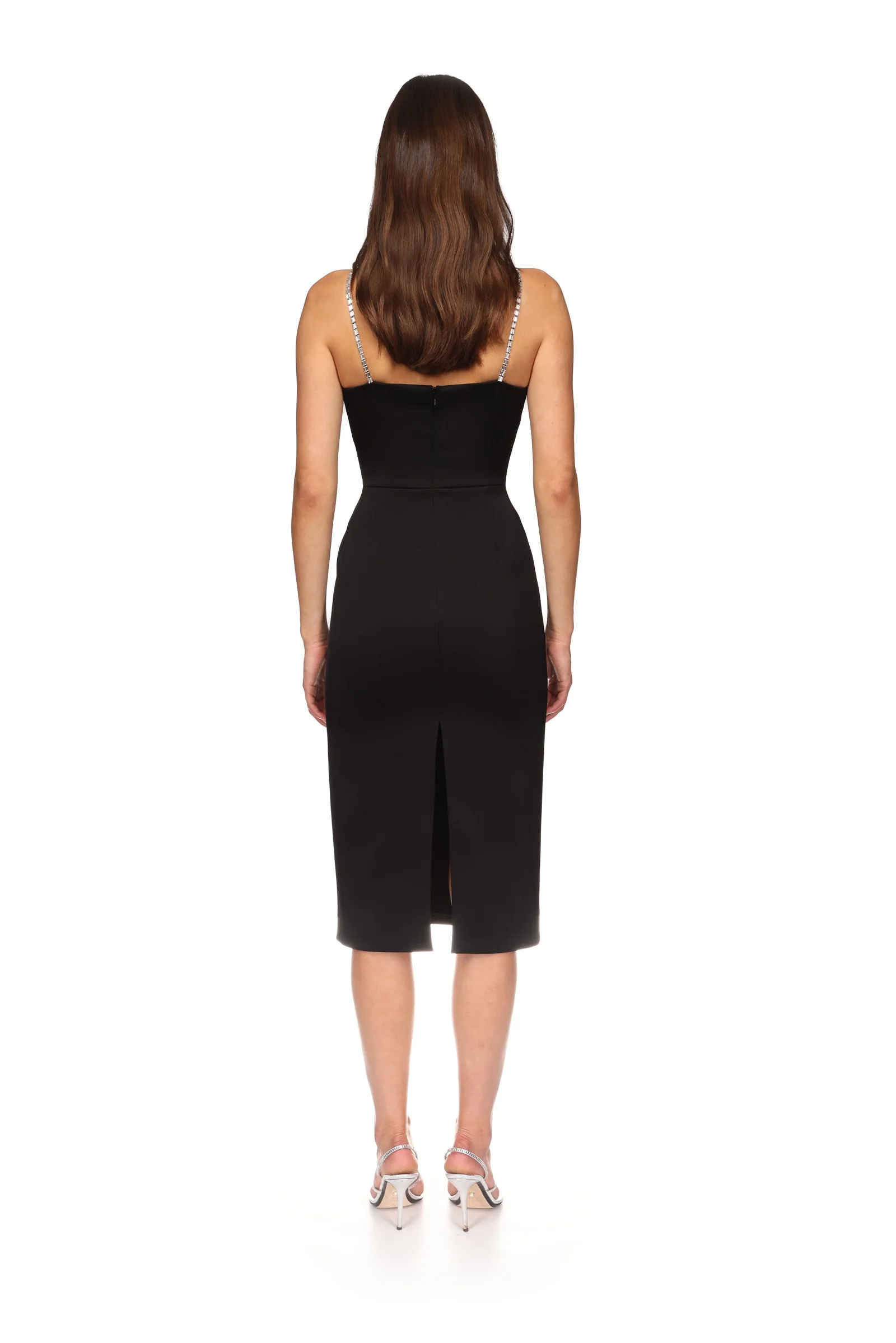 CRYSTAL FLOWER NECKLACE MIDI DRESS - Image 5