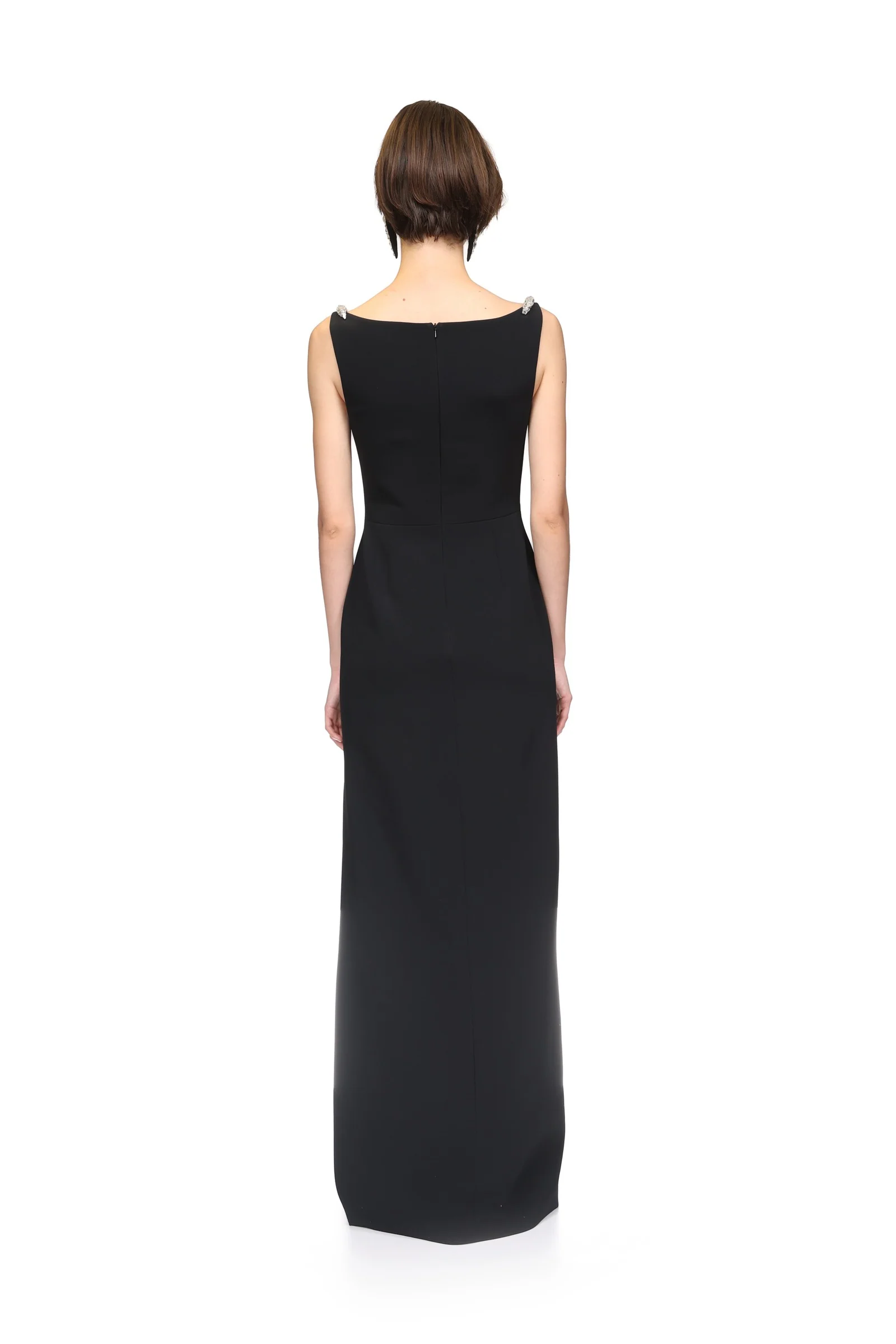 CRYSTAL EMBROIDERED NECKLINE GOWN - Image 5