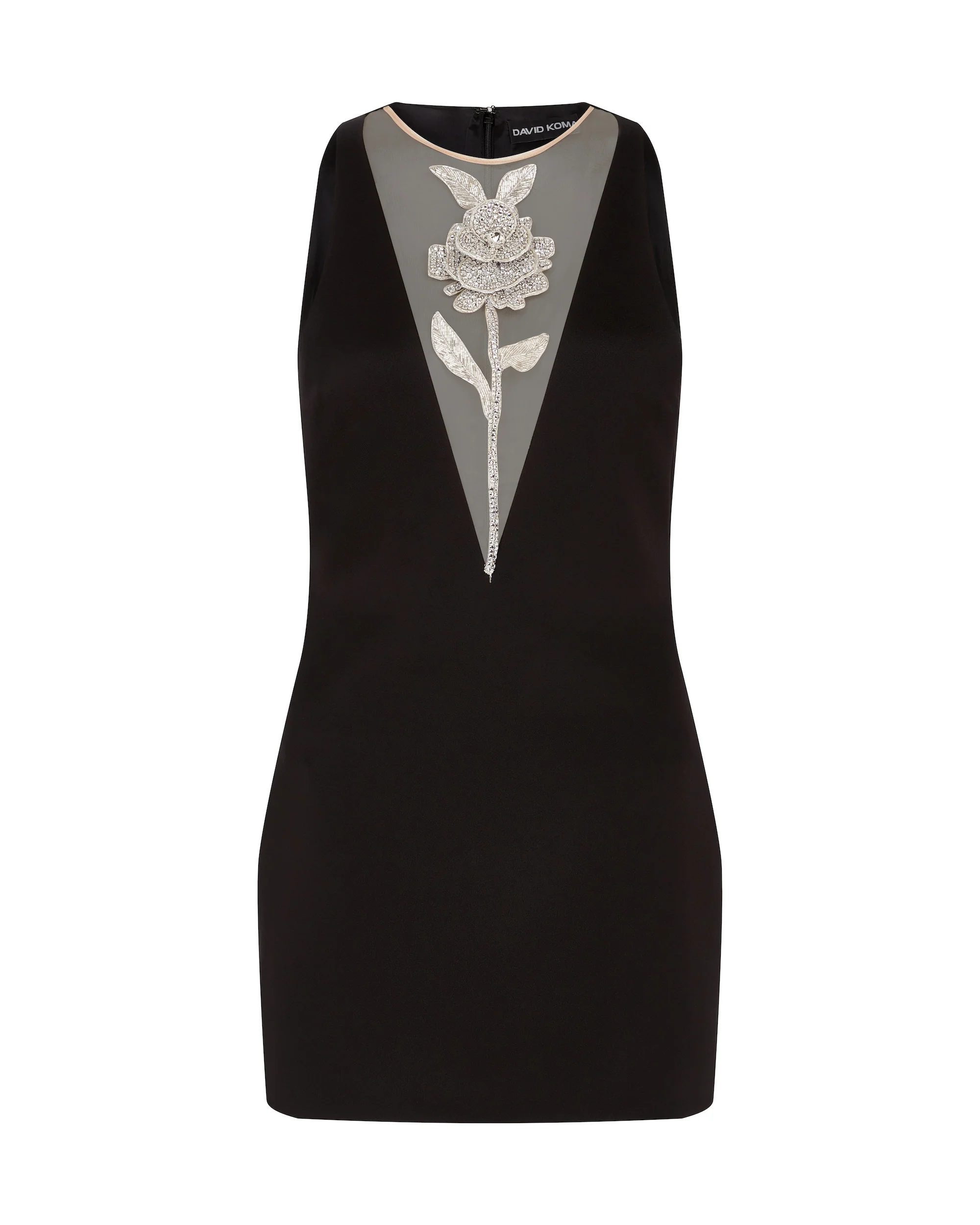 CRYSTAL ROSE SATIN MINI DRESS