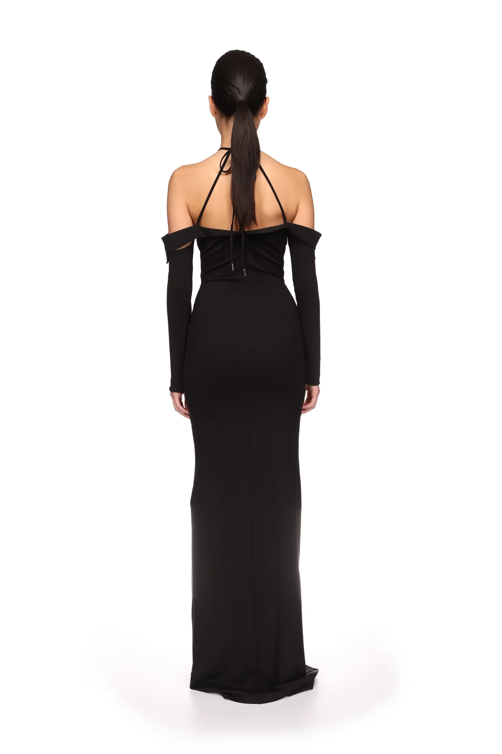 OFF THE SHOULDER CRYSTAL WINGS GOWN - Image 5