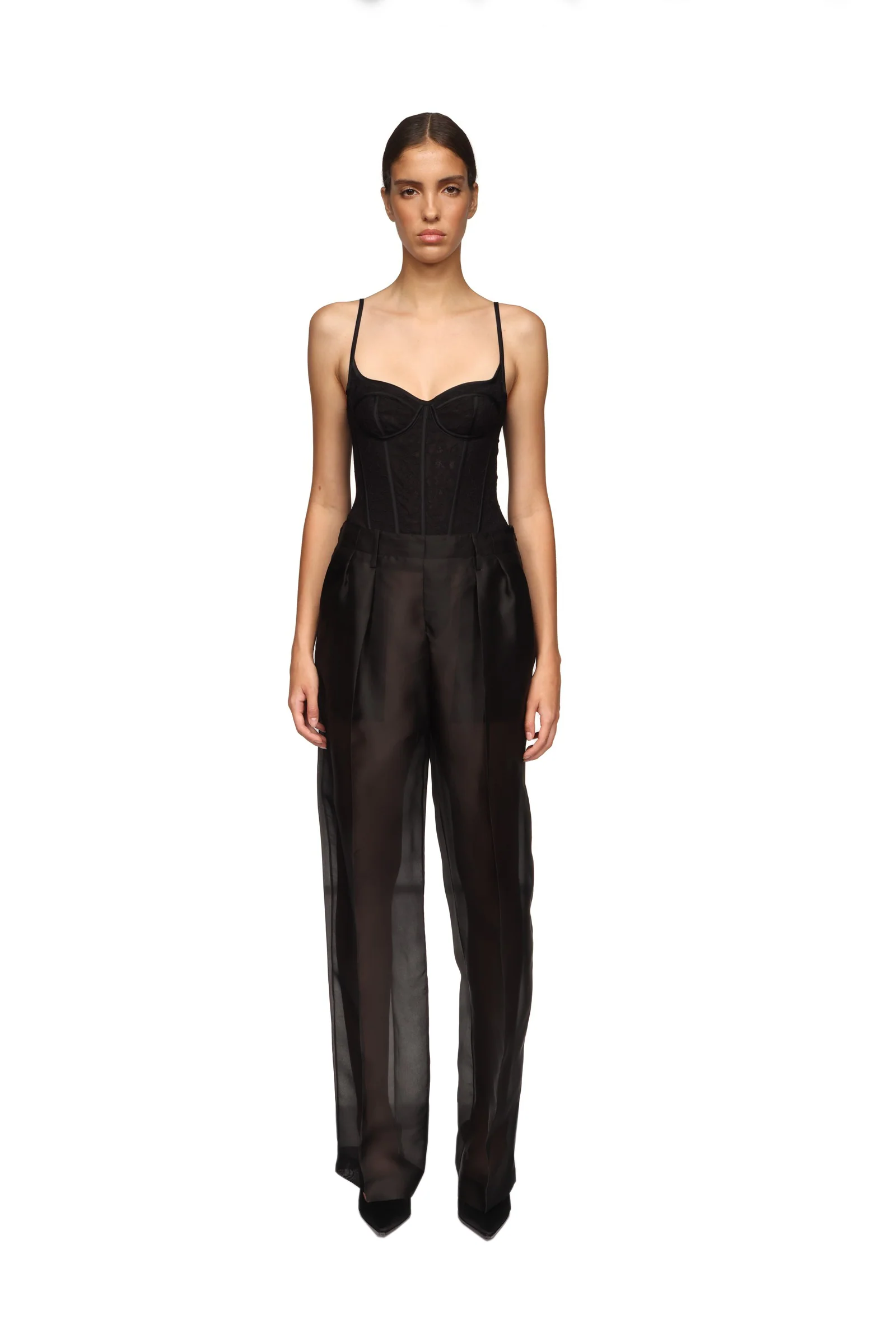 DOUBLE PLEATED ORGANZA TROUSERS - Image 2
