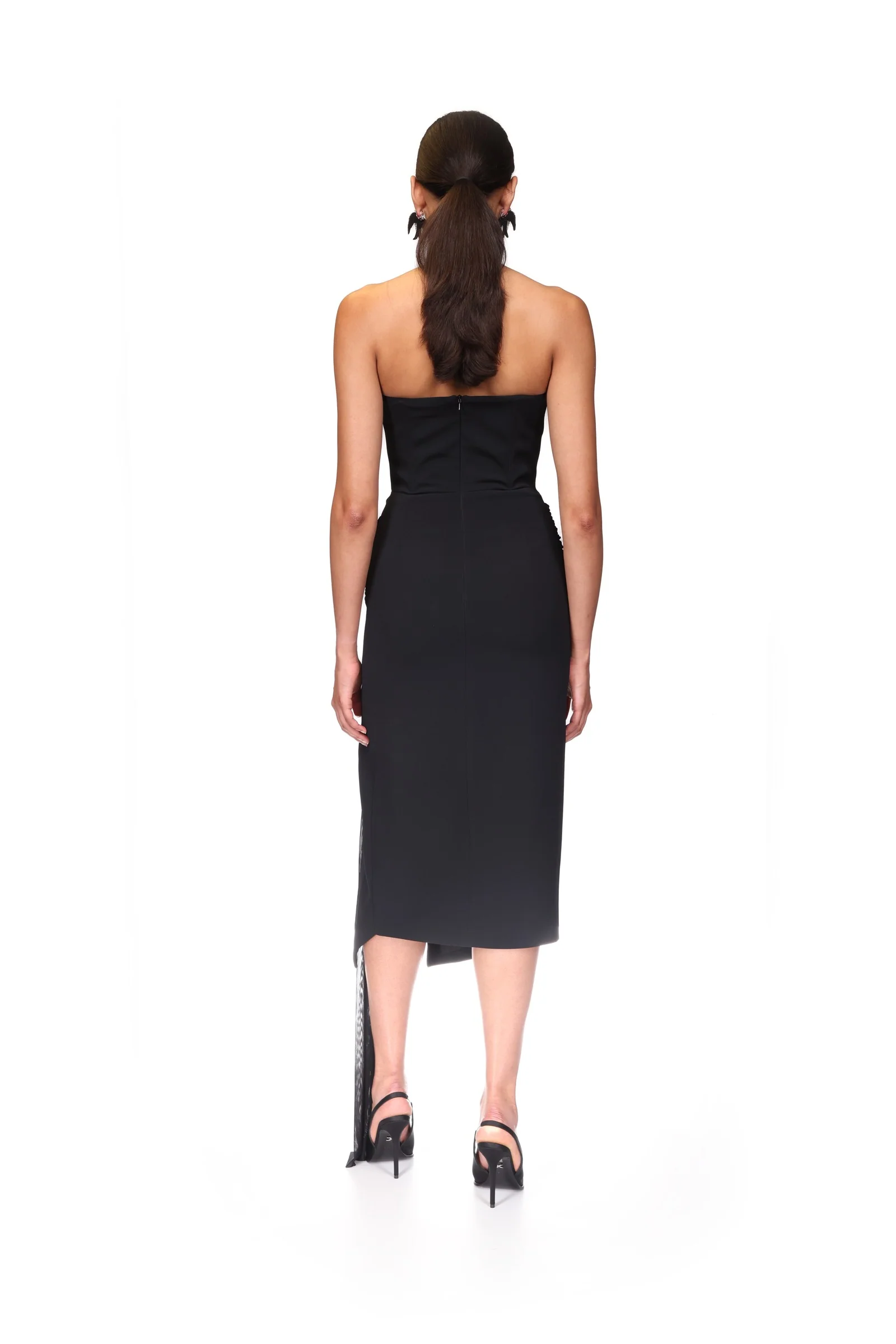 SLEEVELESS MIDI DRESS WITH CRYSTAL HUMMINGBIRD - Image 5