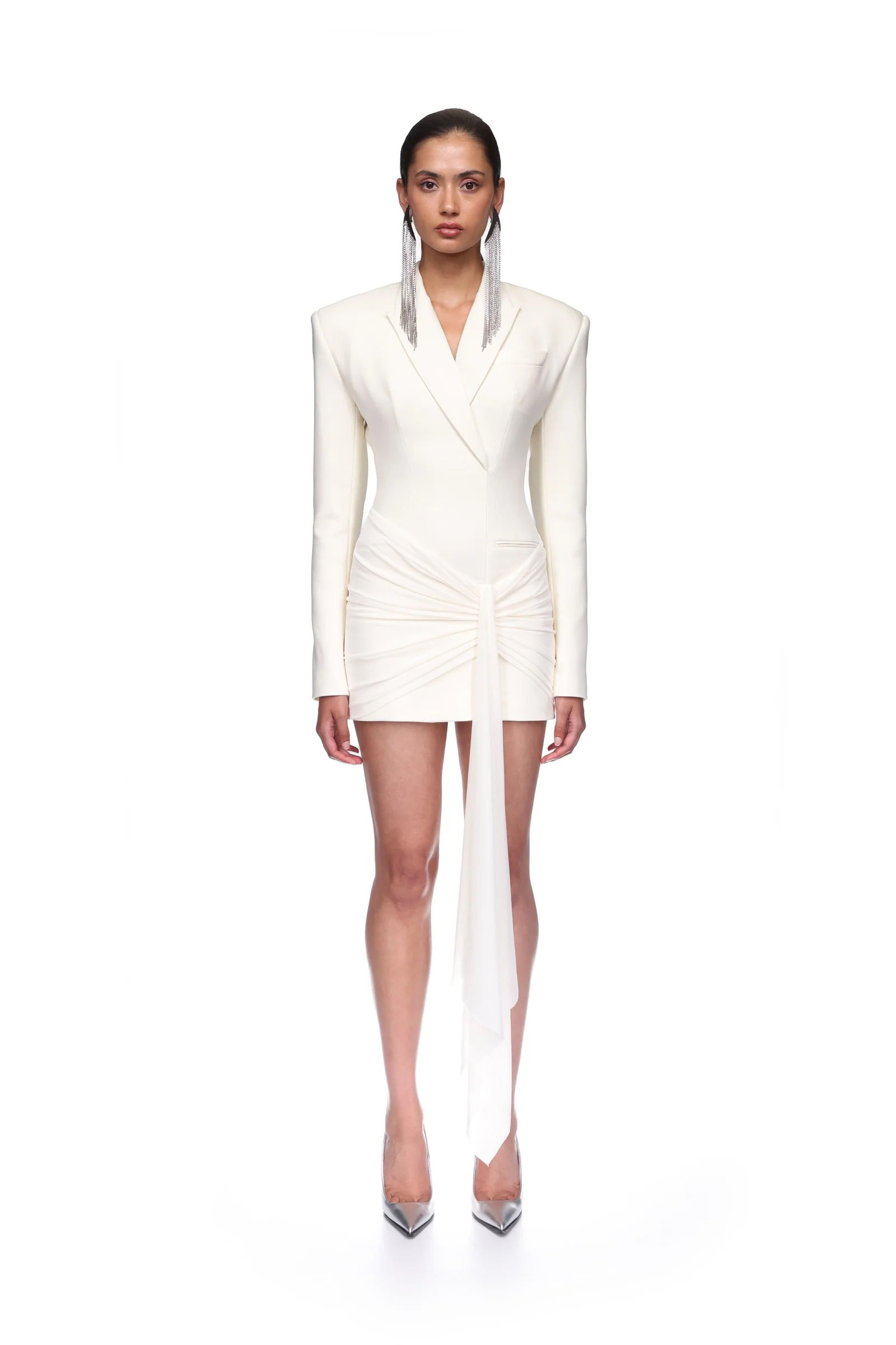 DRAPING OVERLAY TAILORED JACKET DRESS - Image 2