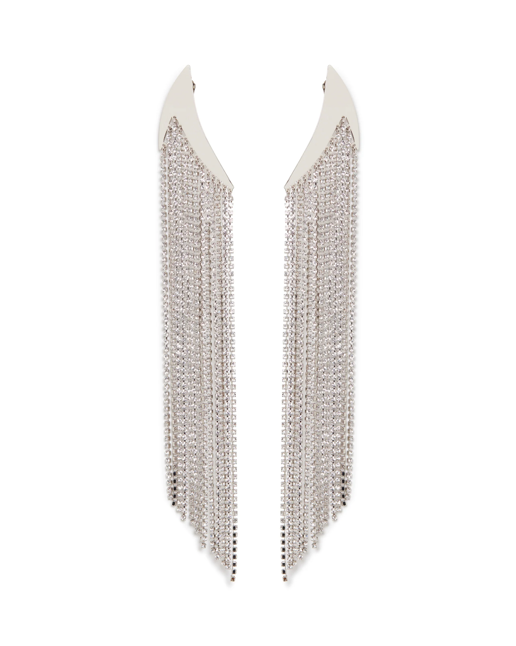 METAL EARRINGS WITH CRYSTAL FRINGE
