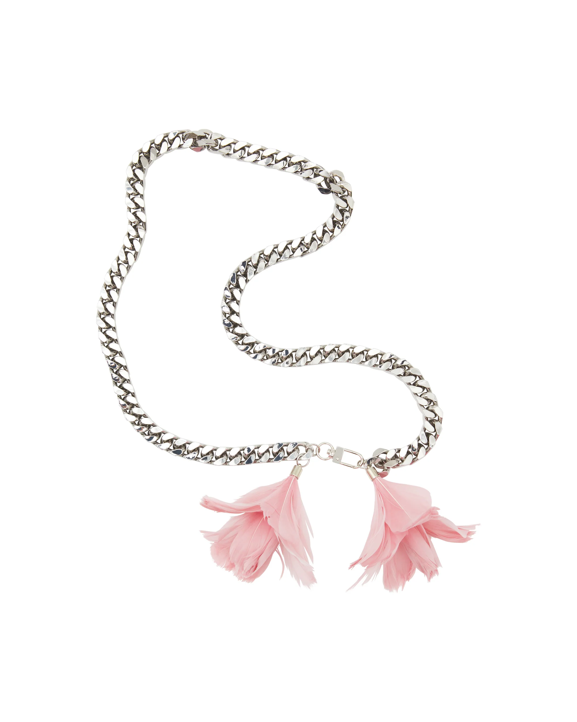 FEATHER FLOWER DETAIL CHUNKY CHAIN BELT