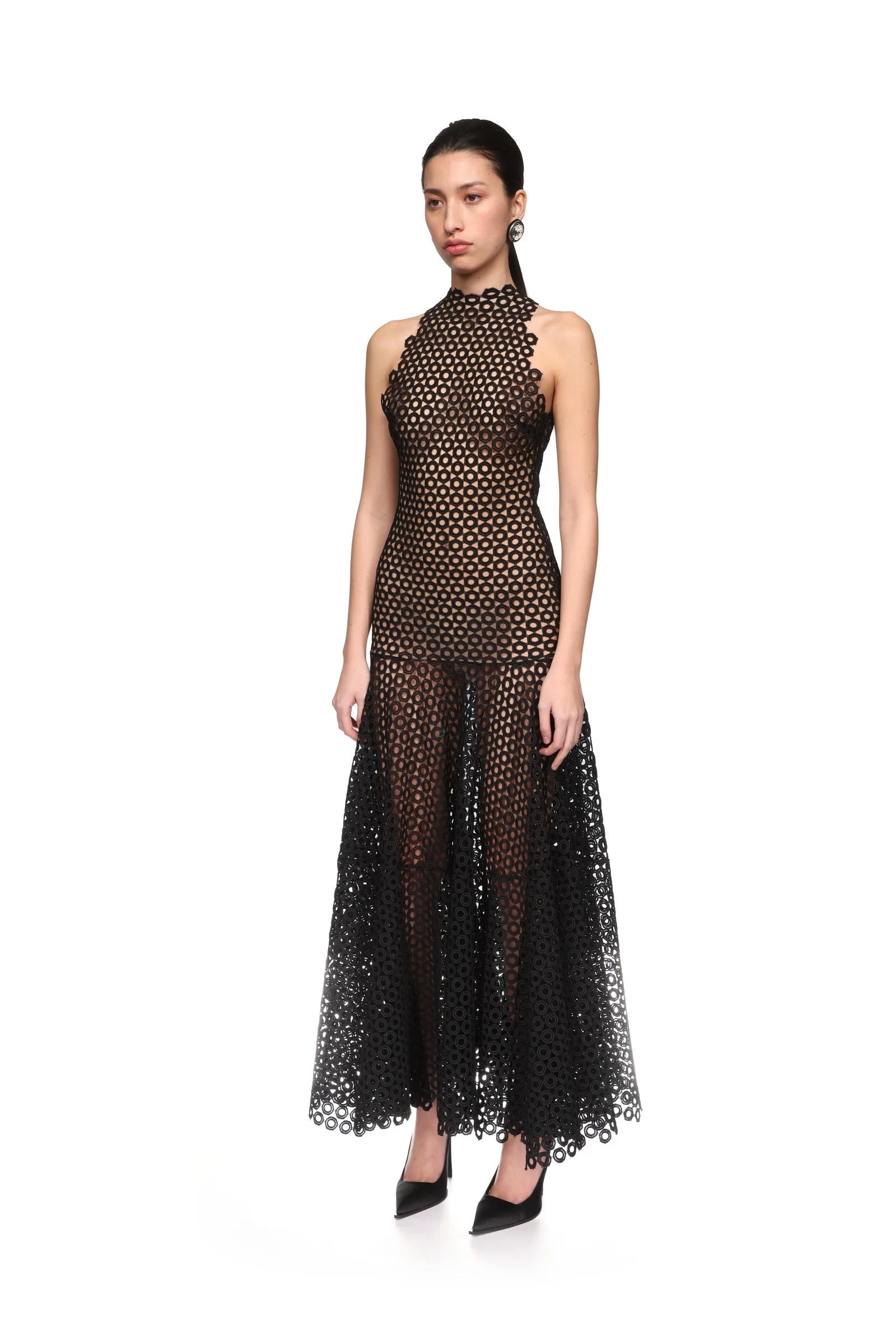 FLARE HEM SLEEVELESS MACRAME DRESS - Image 3