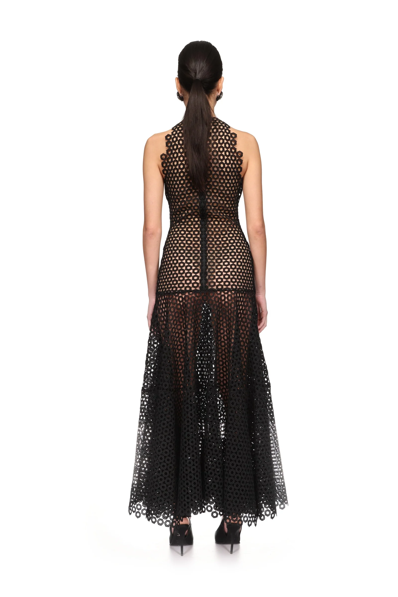 FLARE HEM SLEEVELESS MACRAME DRESS - Image 4