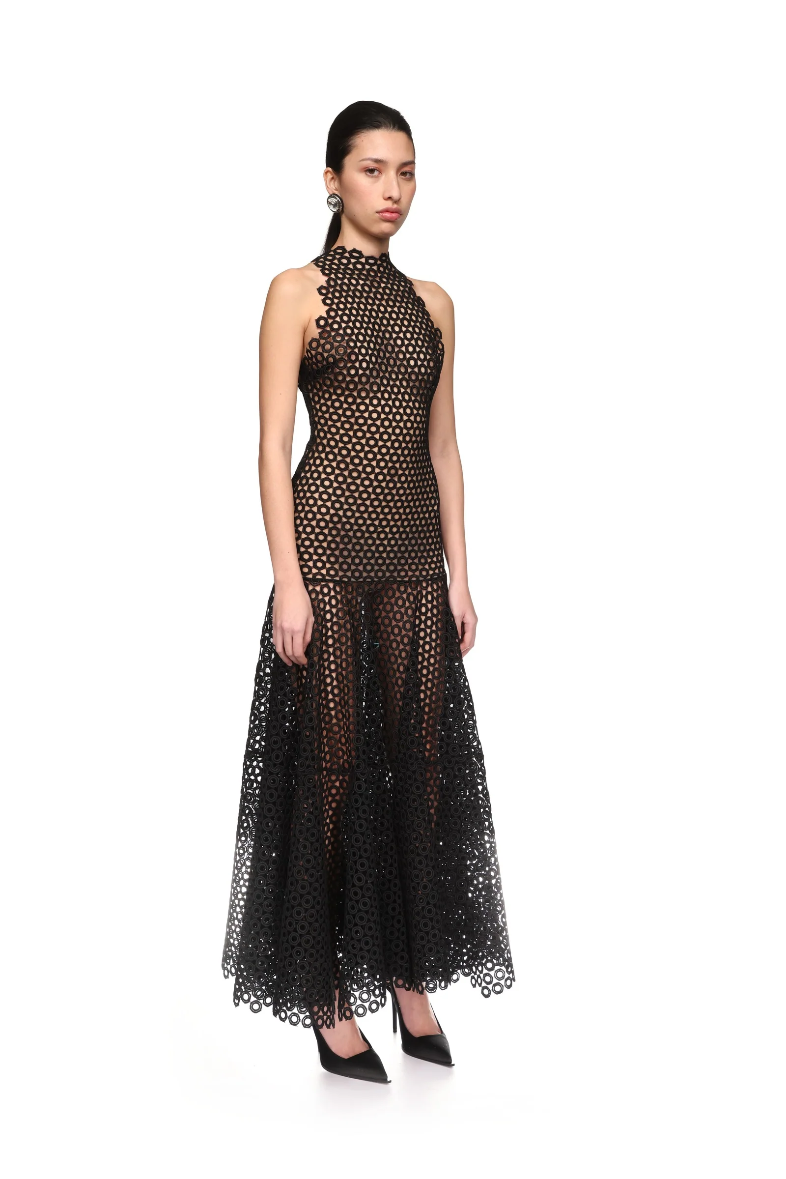 FLARE HEM SLEEVELESS MACRAME DRESS - Image 5