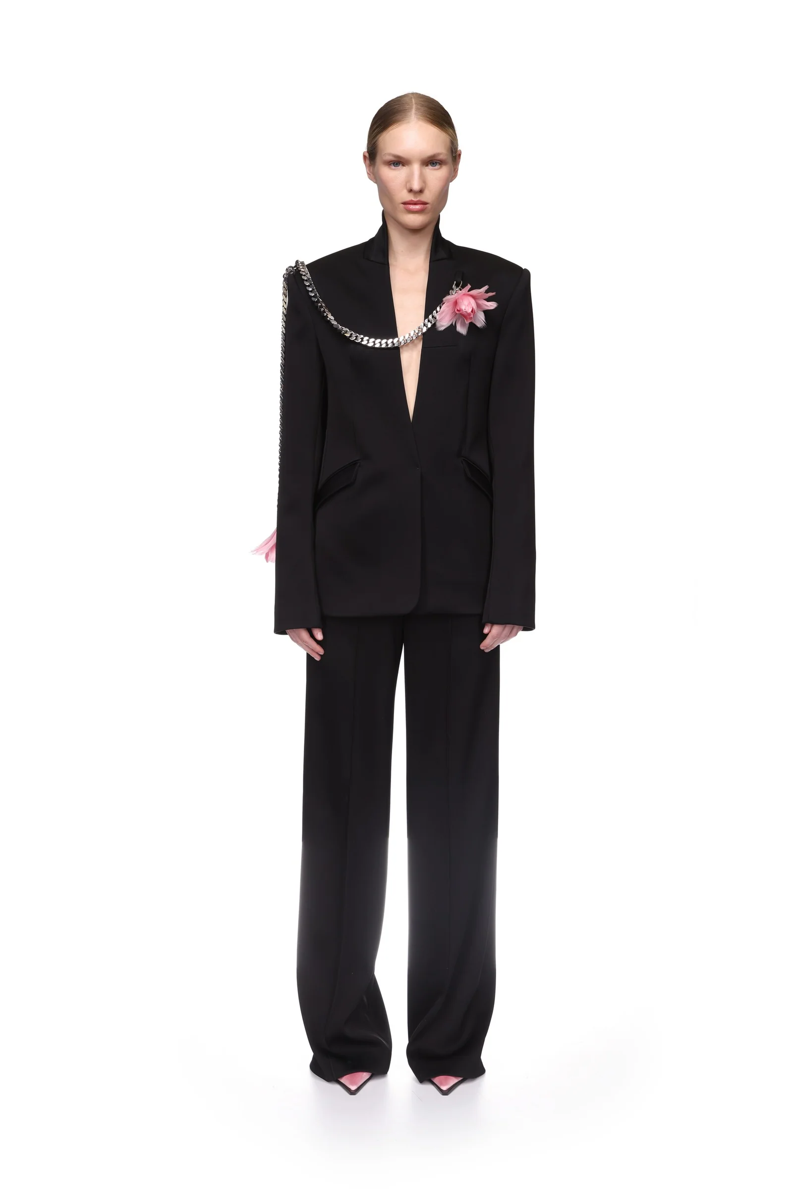 FEATHER FLOWERS AND CHAIN JACKET - Image 2
