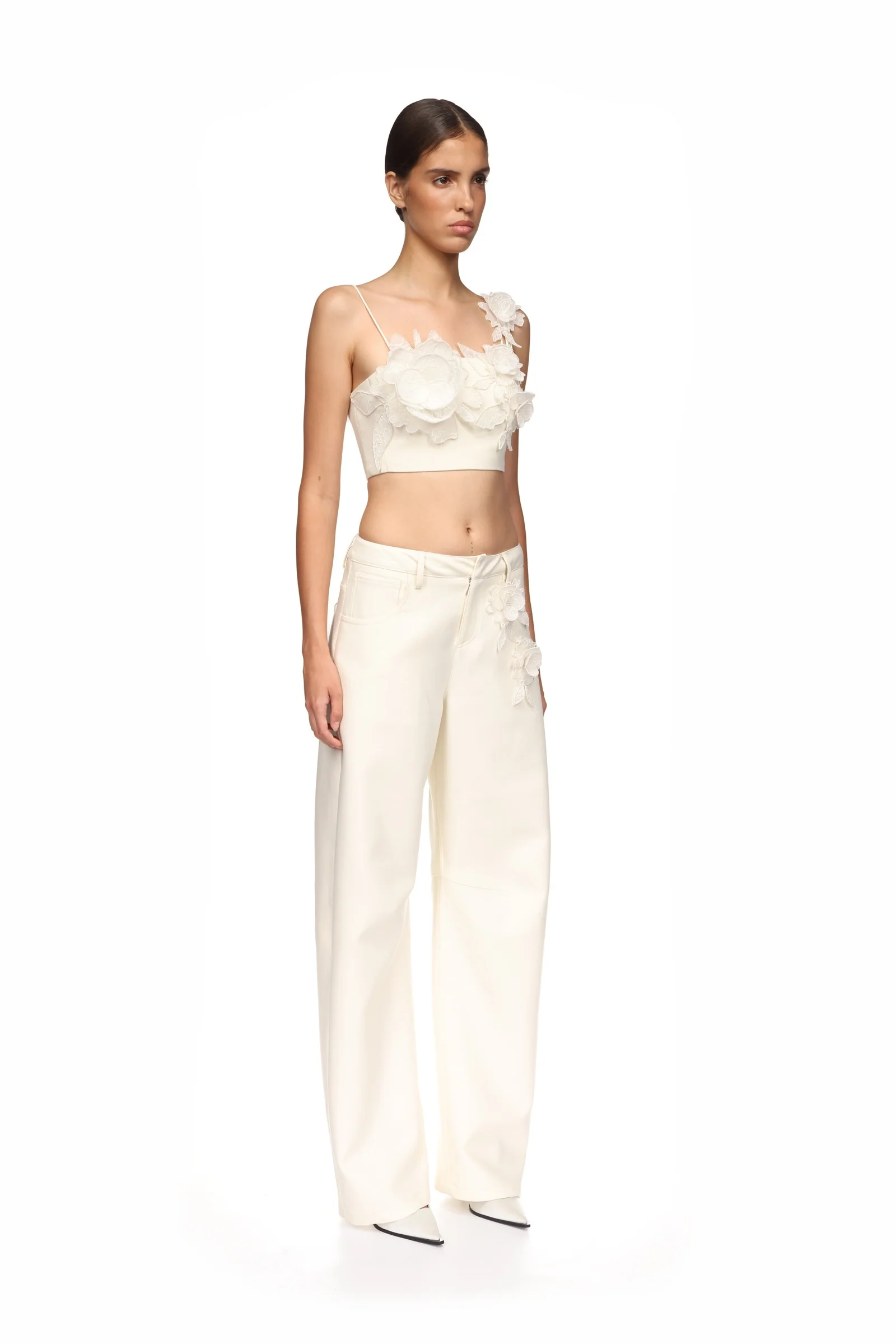 LACE ROSE EMBROIDERED CROP TOP - Image 4