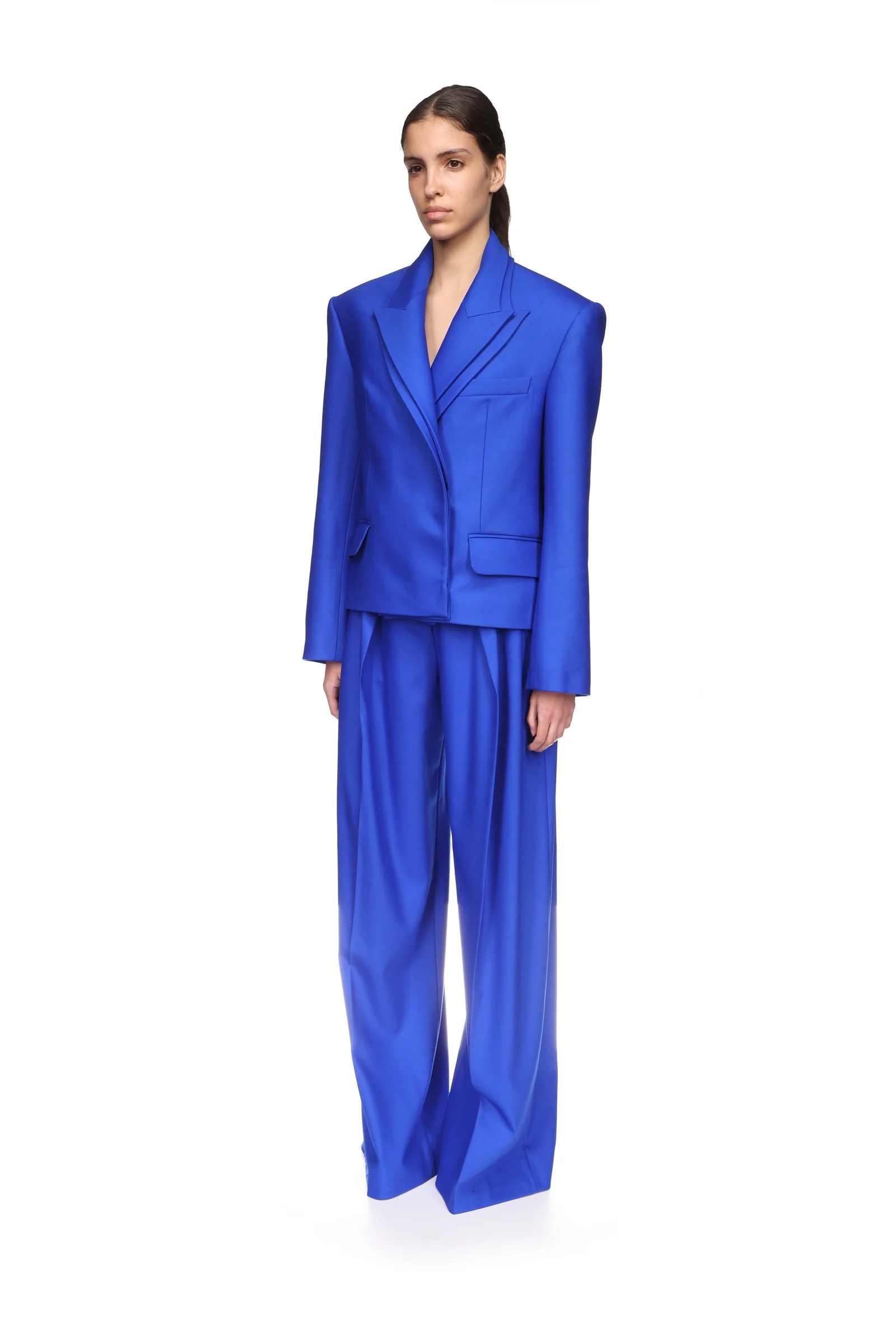 FRONT PLEAT WIDE LEG TROUSERS - Image 3