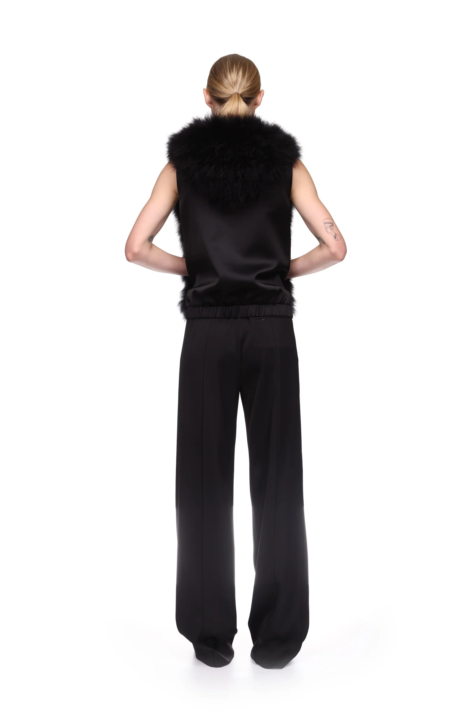 FEATHER FRONT SLEEVELESS HOODIE - Image 5
