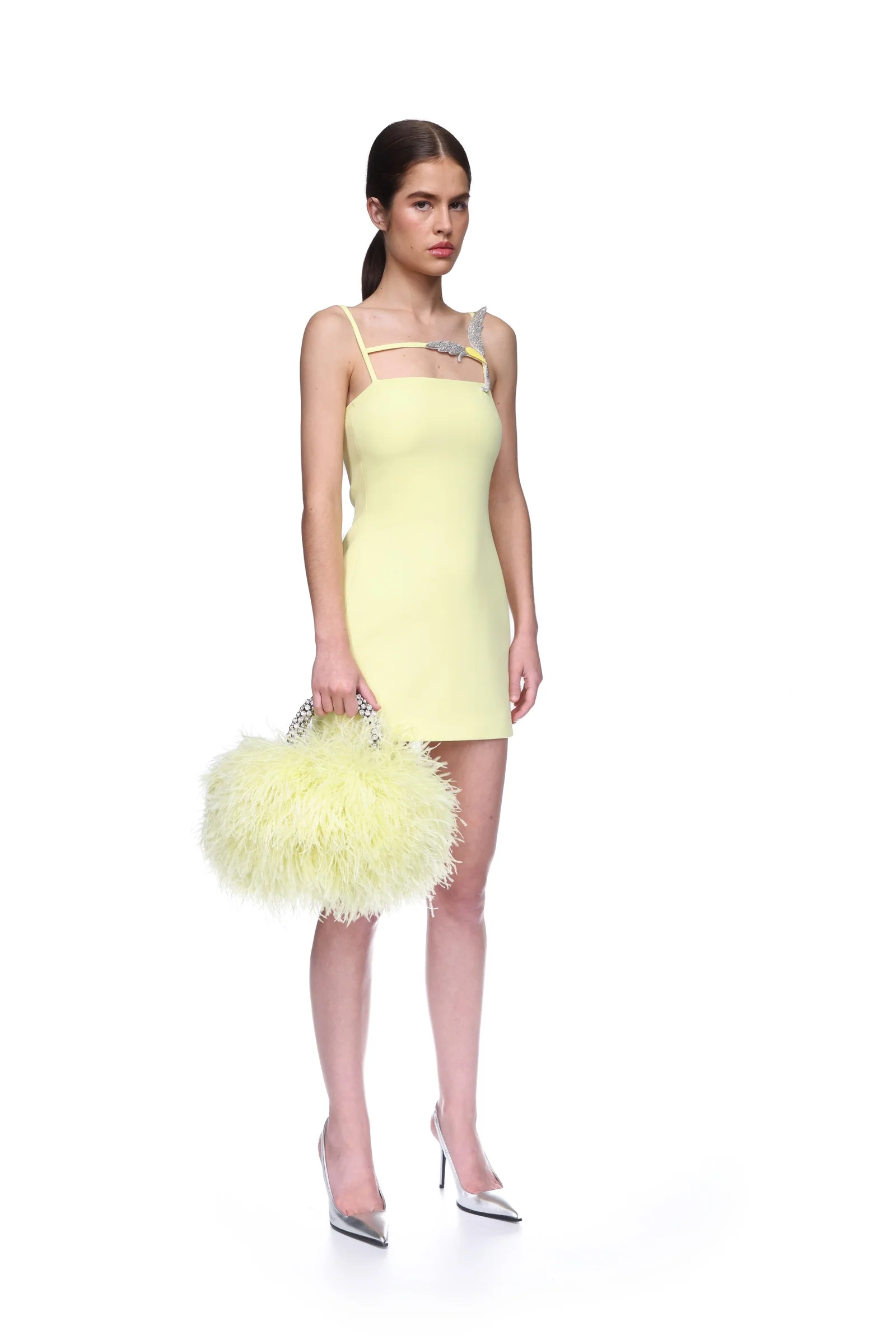 CAMI MINI DRESS WITH CRYSTAL HUMMINGBIRD - Image 4
