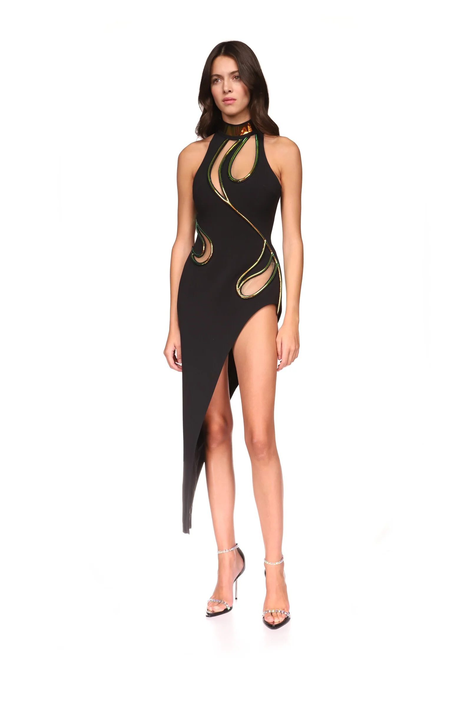 IRIDESCENT PVC CUT-OUT MIDI DRESS - Image 3