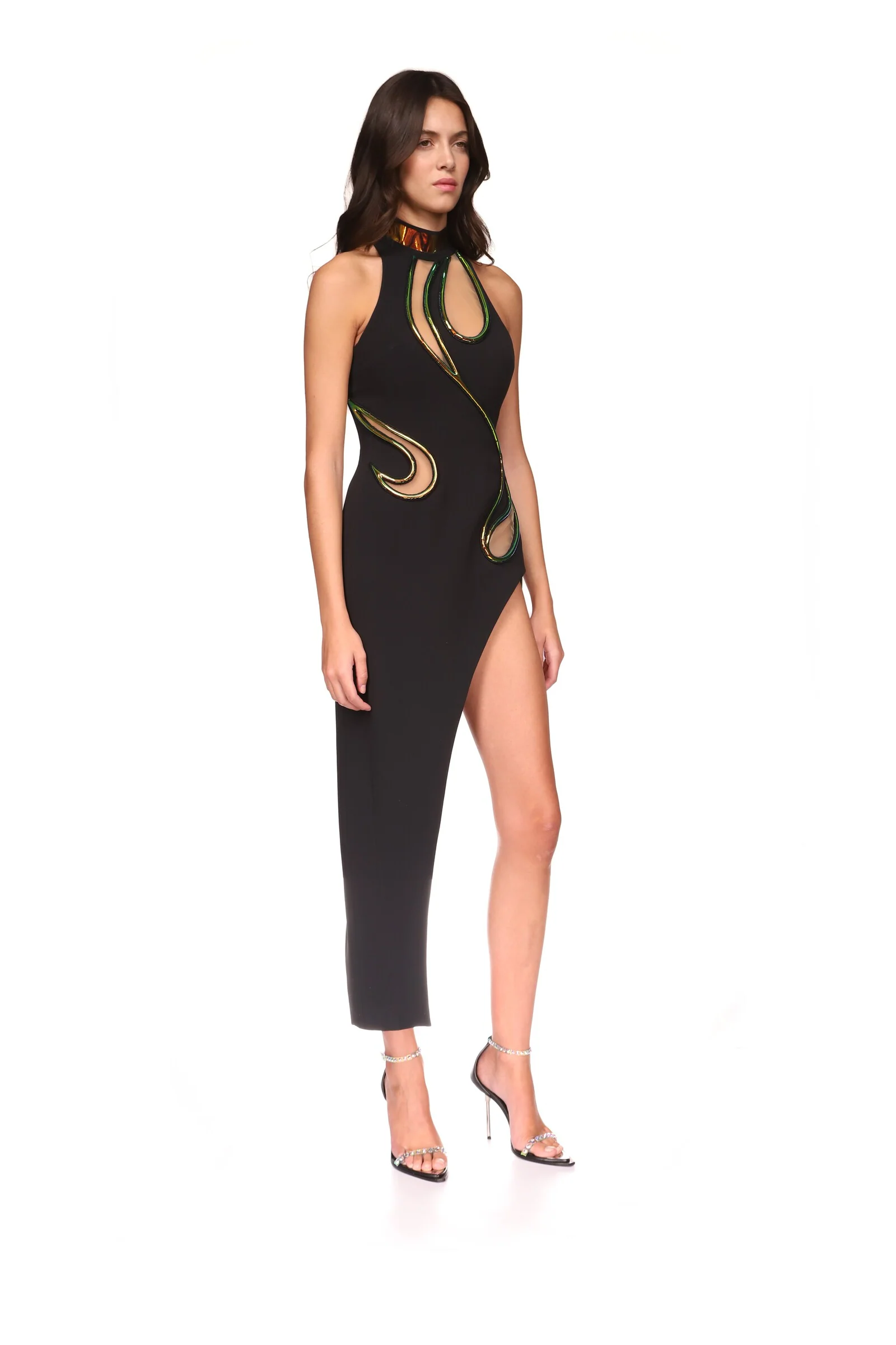 IRIDESCENT PVC CUT-OUT MIDI DRESS - Image 4