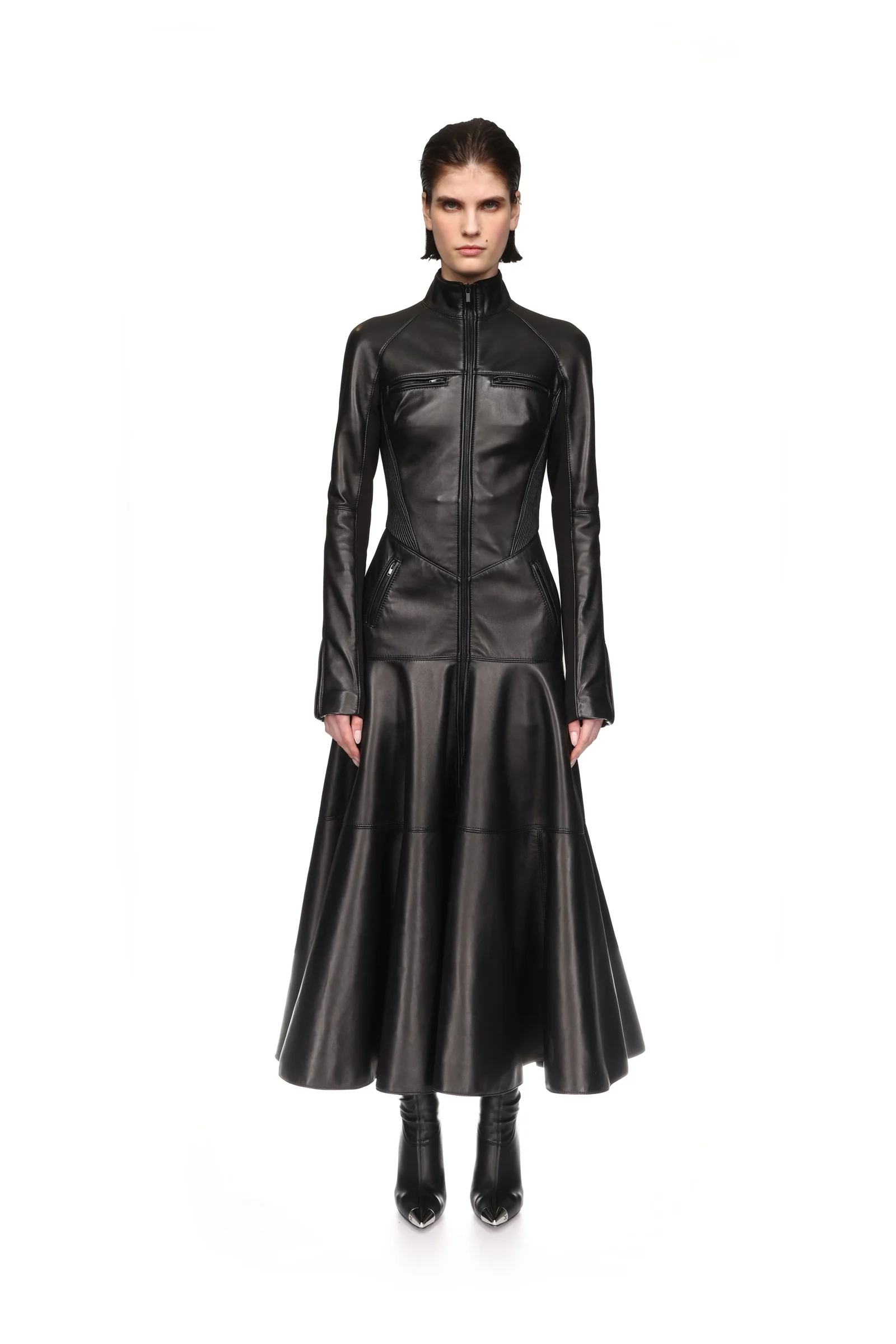 LEATHER COAT DRESS - Image 2