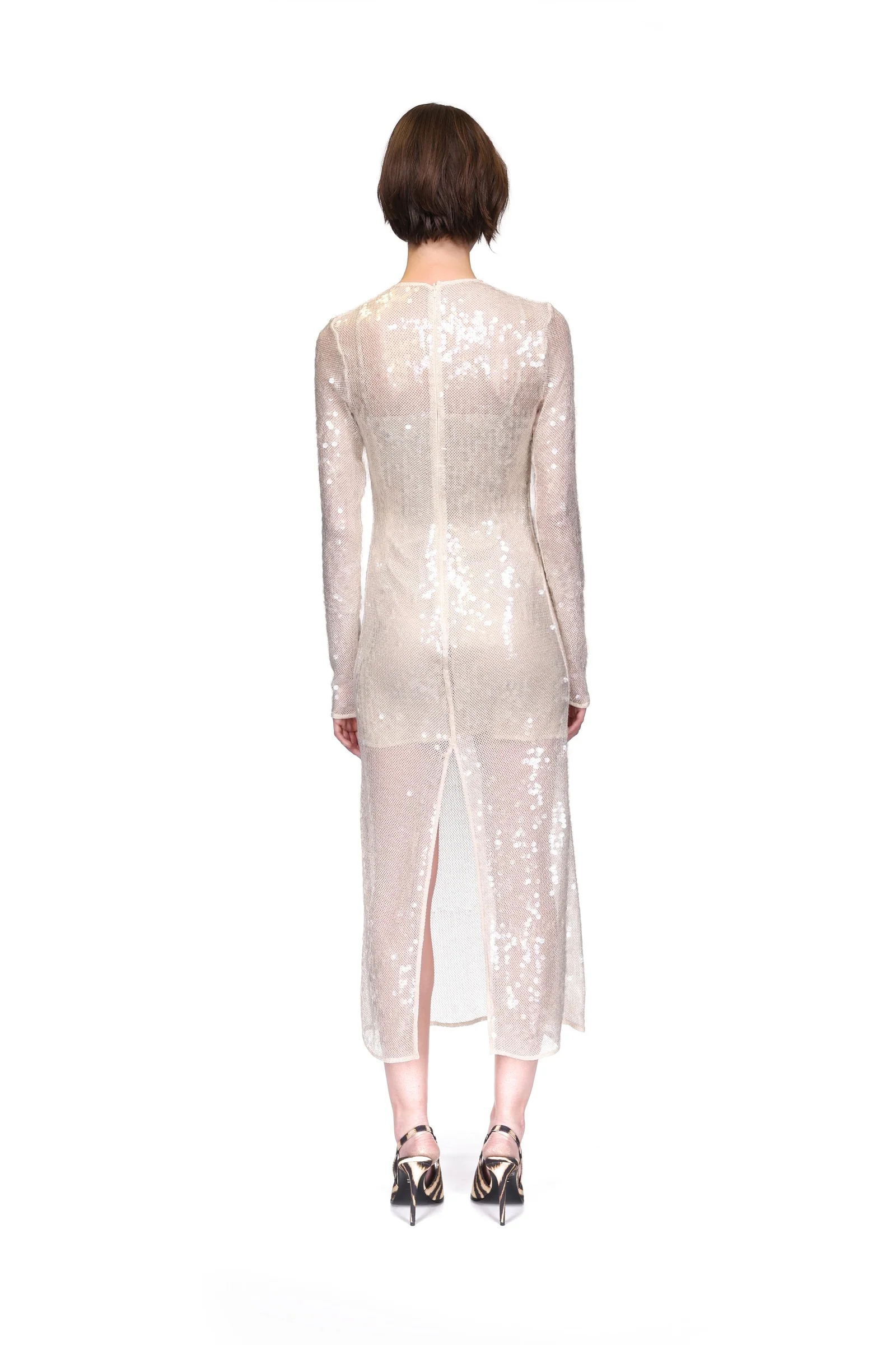 LONG SLEEVED SEQUIN MIDI DRESS - Image 5