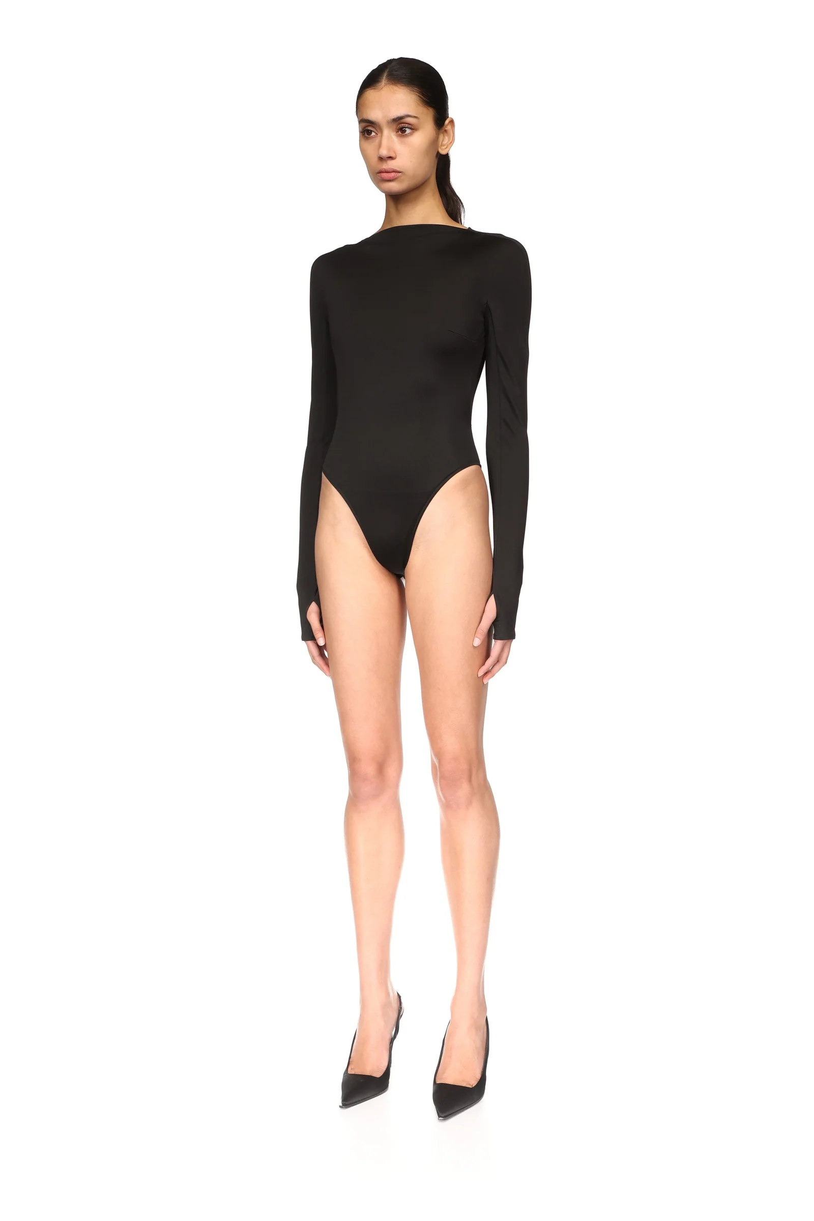 OPEN BACK BODYSUIT IN BLACK - Image 3