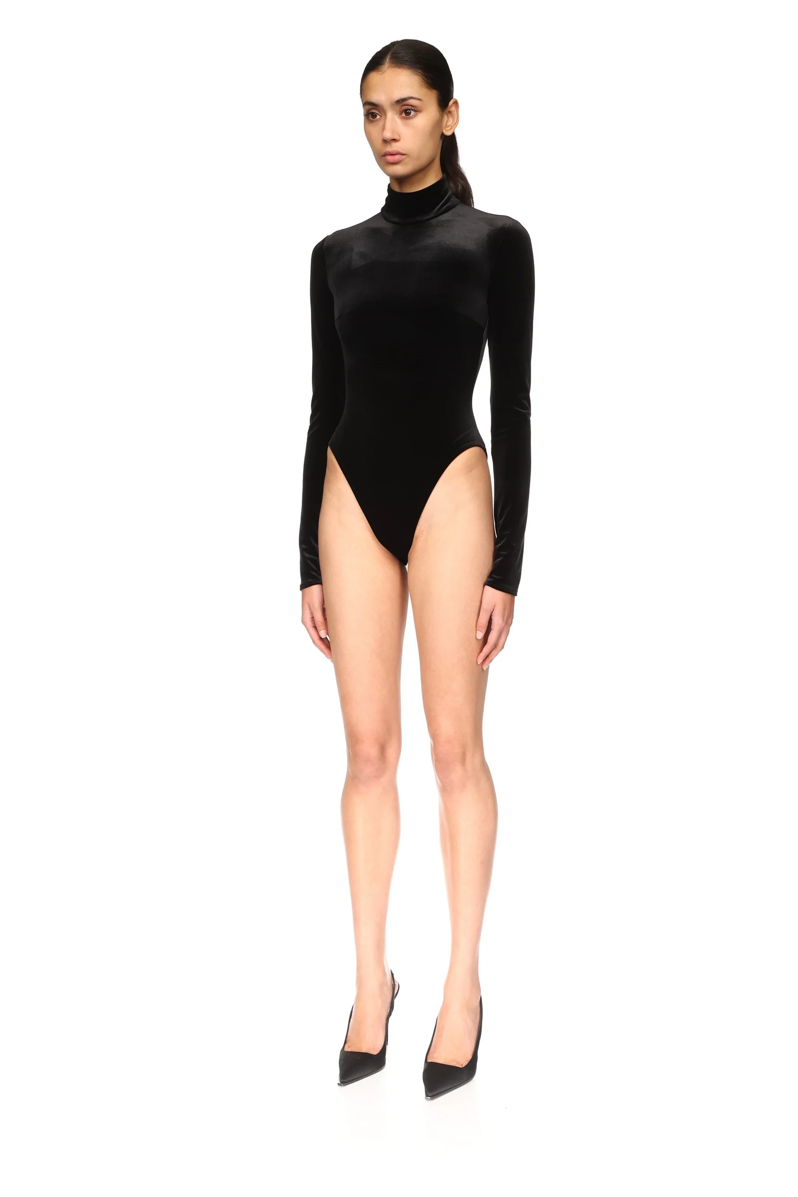 LONG SLEEVE VELVET JERSEY BODYSUIT - Image 3