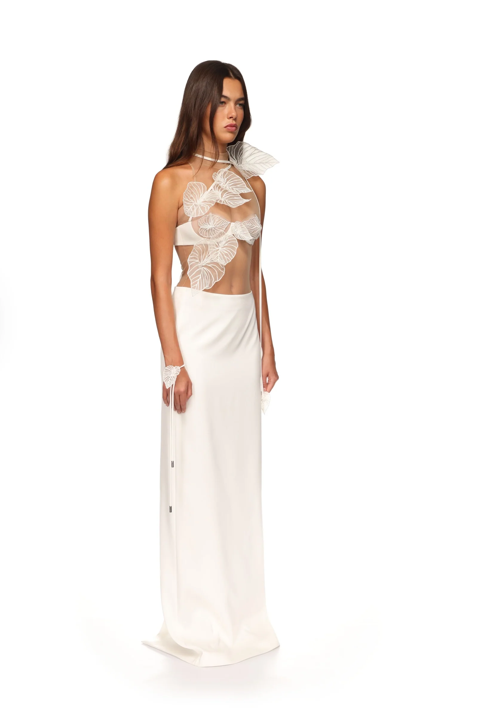 THREAD LEAF CLUSTER EMBROIDERED BODYSUIT - Image 4