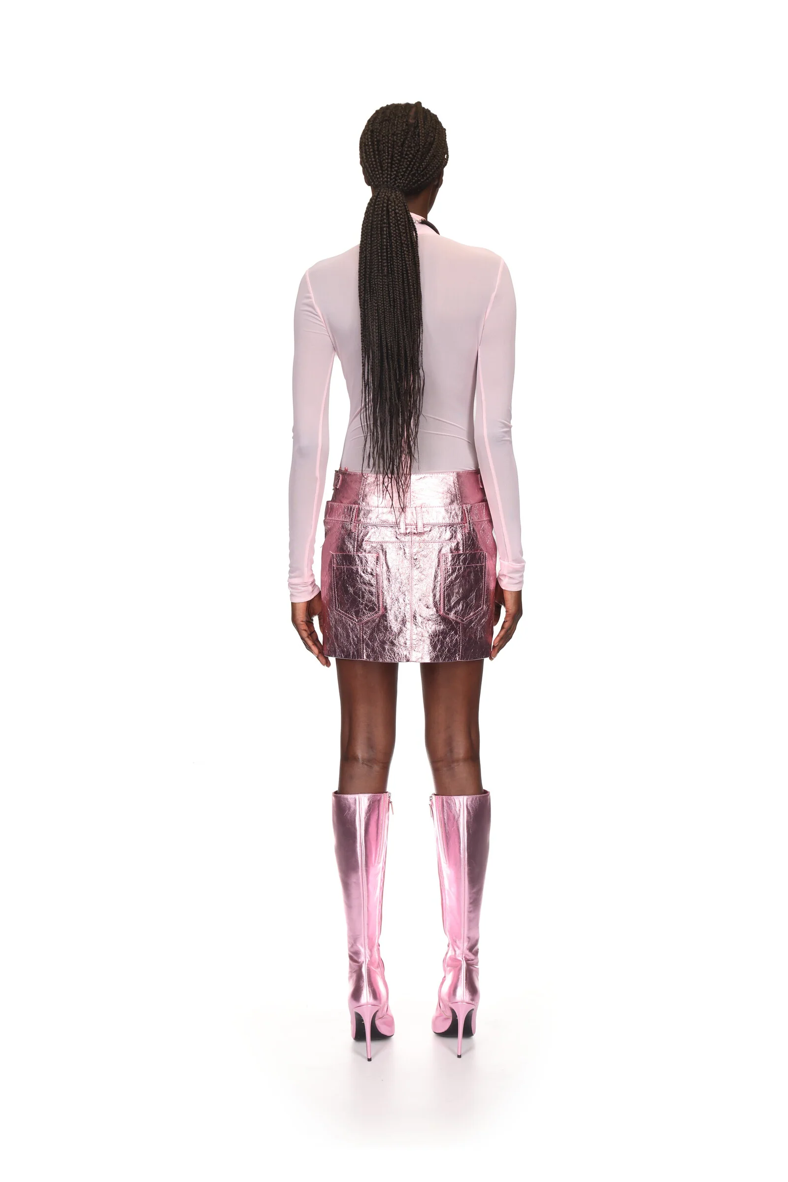 METALLIC LEATHER MINI SKIRT - Image 5