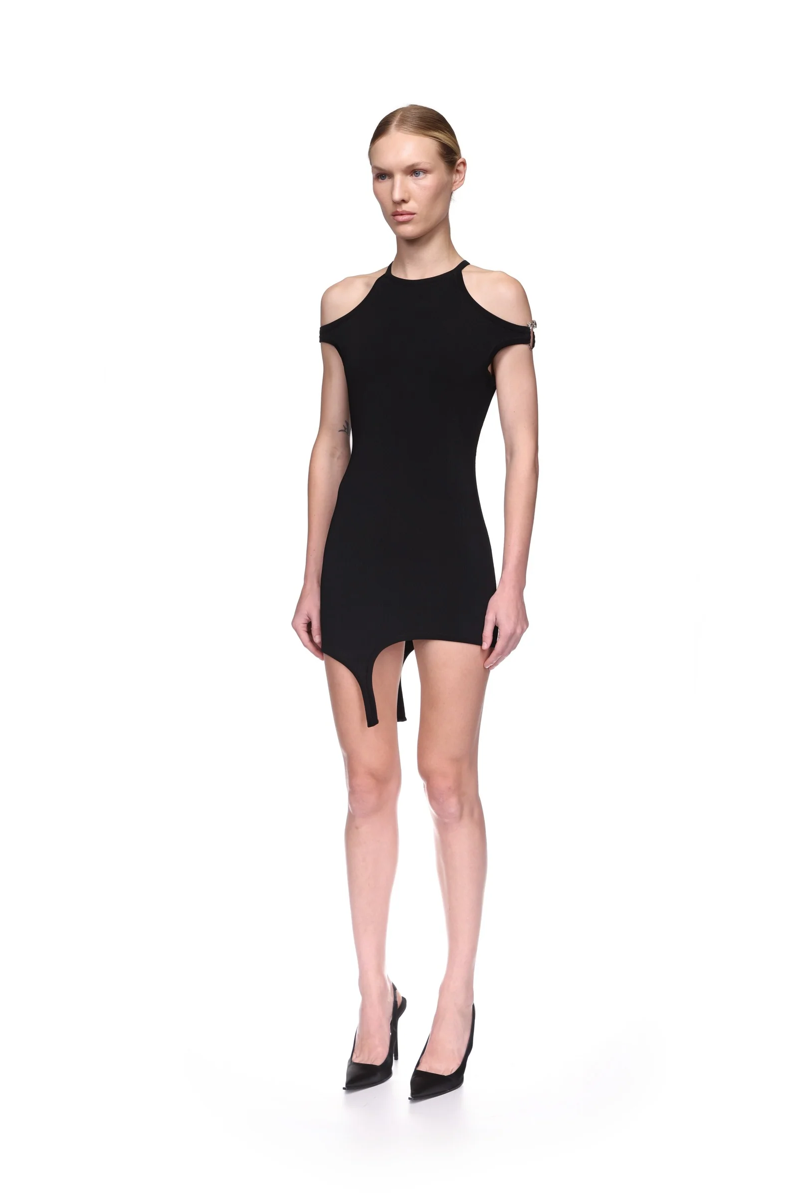 ASYMMETRIC KNIT DRESS WITH BUCKLE - Image 3