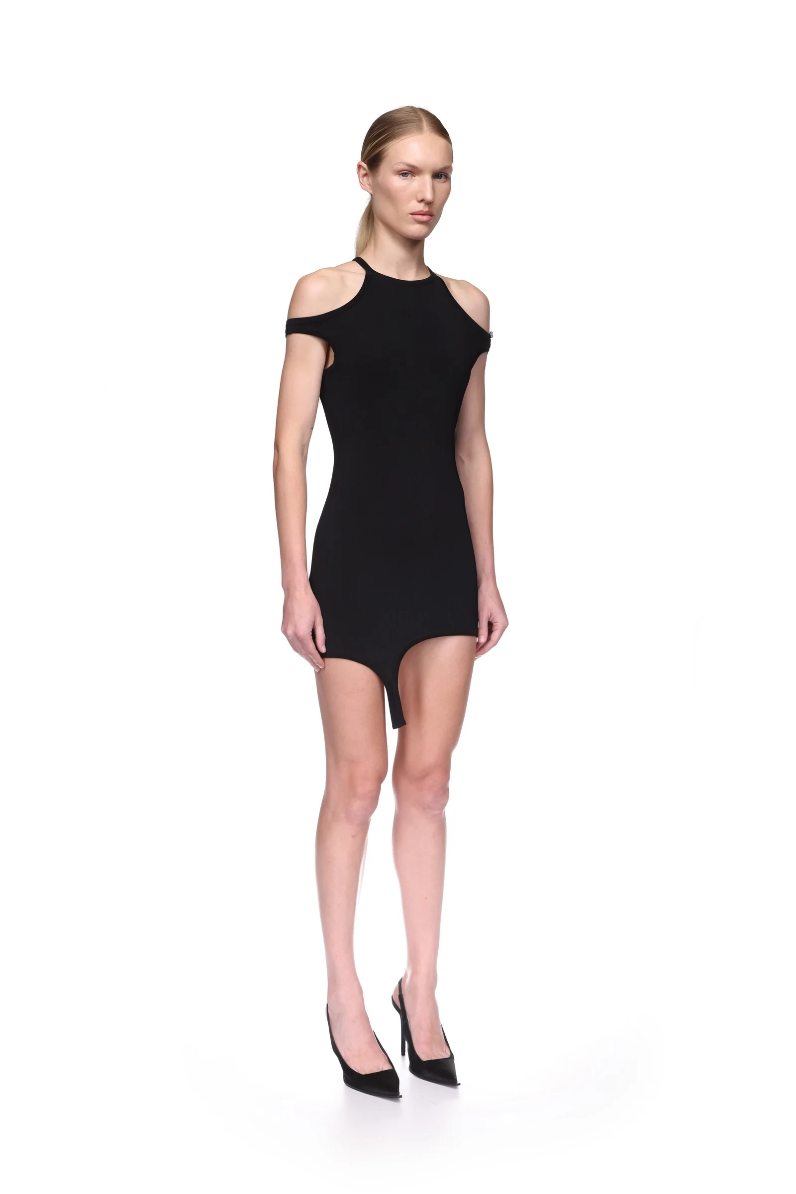 ASYMMETRIC KNIT DRESS WITH BUCKLE - Image 4