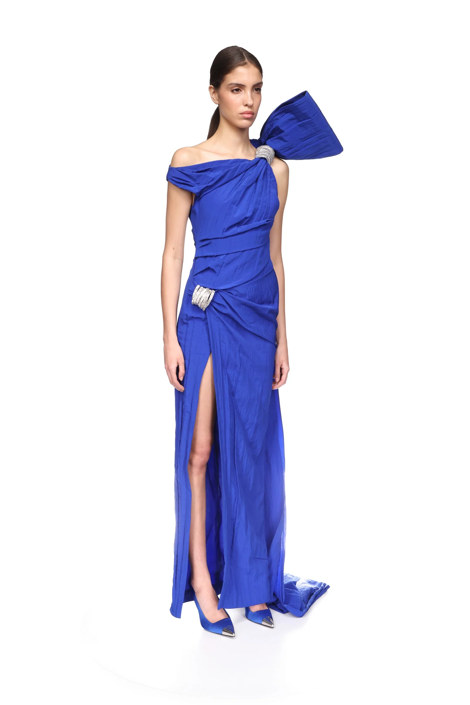 ASYMMETRIC OVERSIZED BOW DETAIL GOWN - Image 4