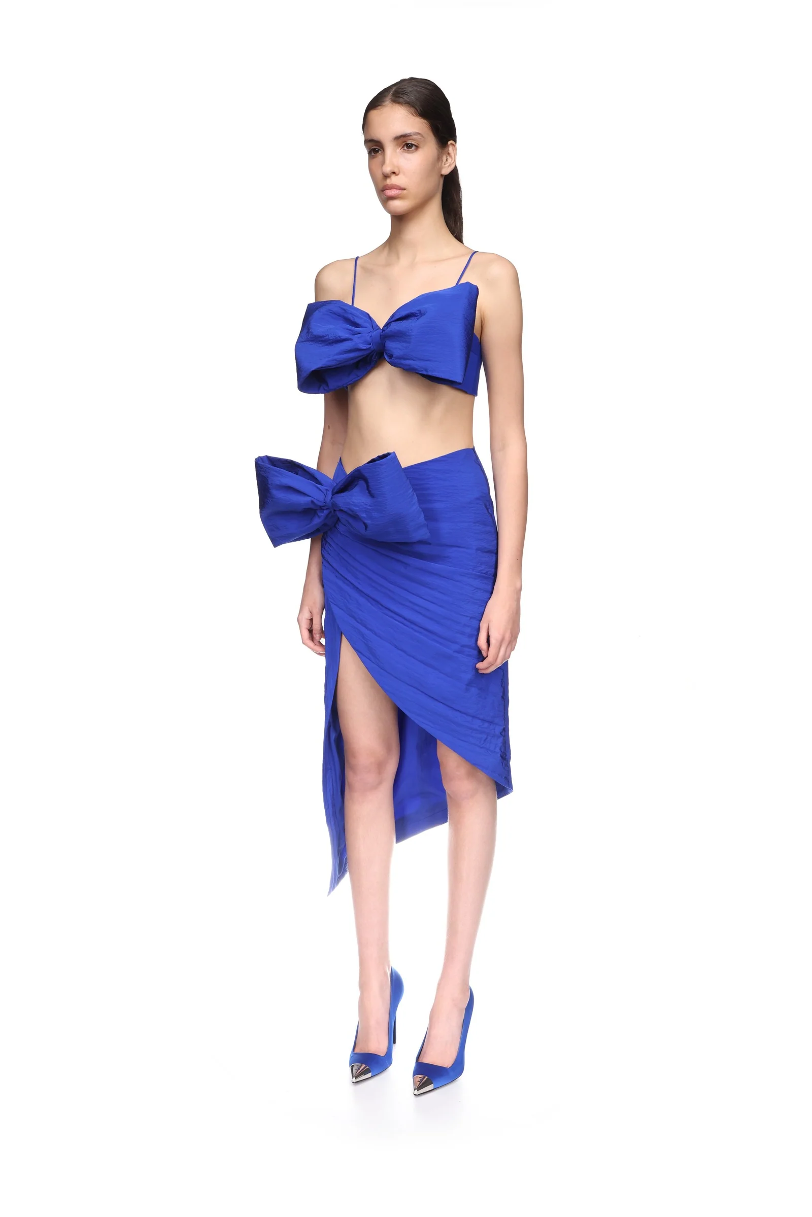 OVERSIZED BOW DETAIL ASYMMETRIC SKIRT - Image 3