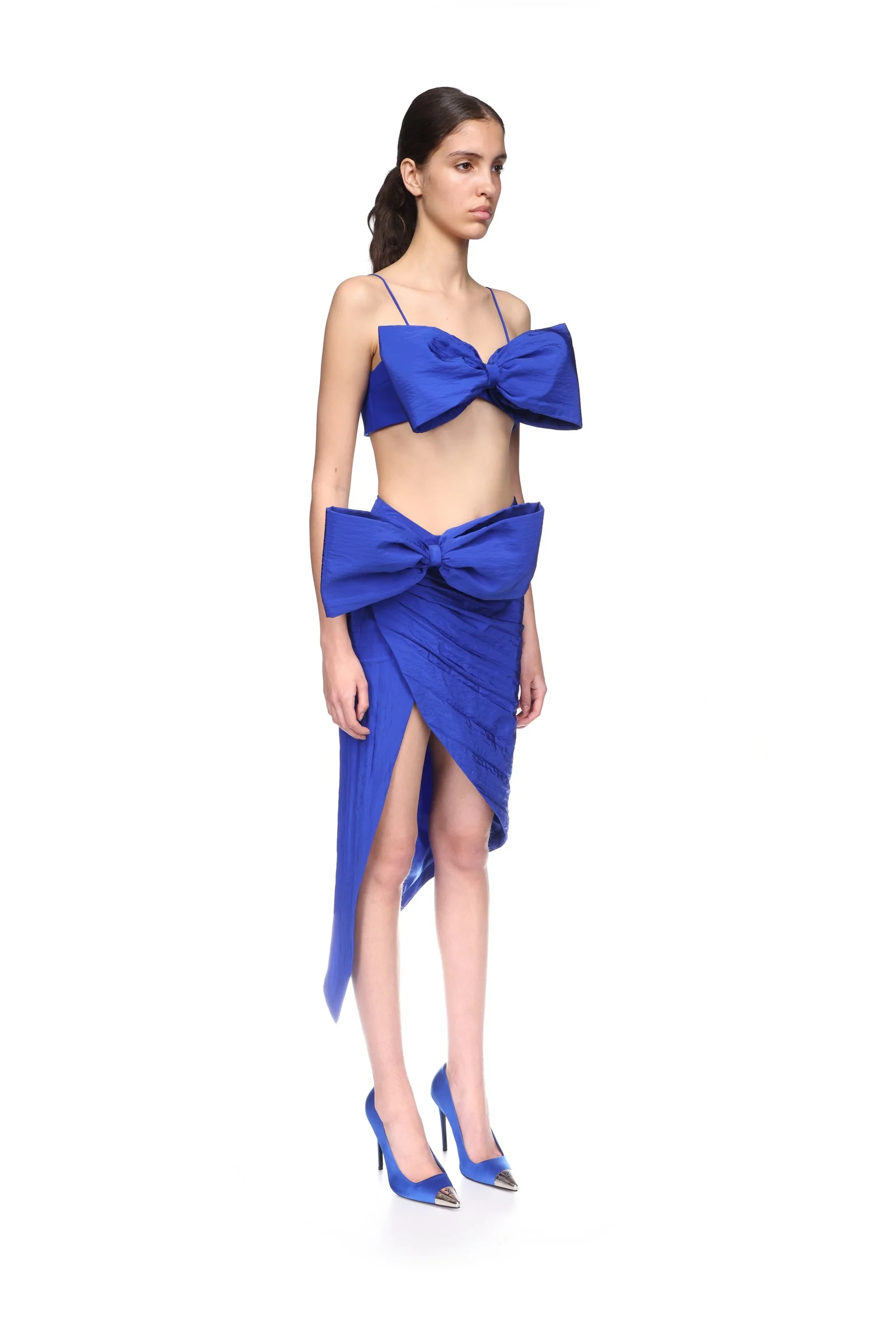 OVERSIZED BOW DETAIL ASYMMETRIC SKIRT - Image 4