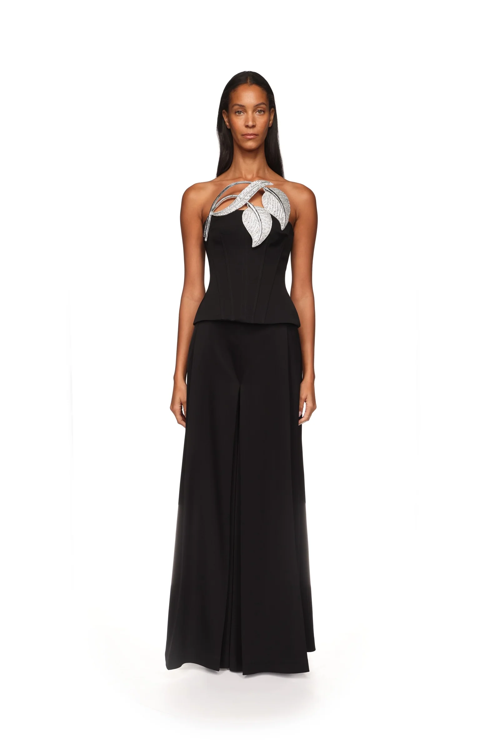 WIDE LEG FLOWY TROUSERS IN BLACK - Image 2