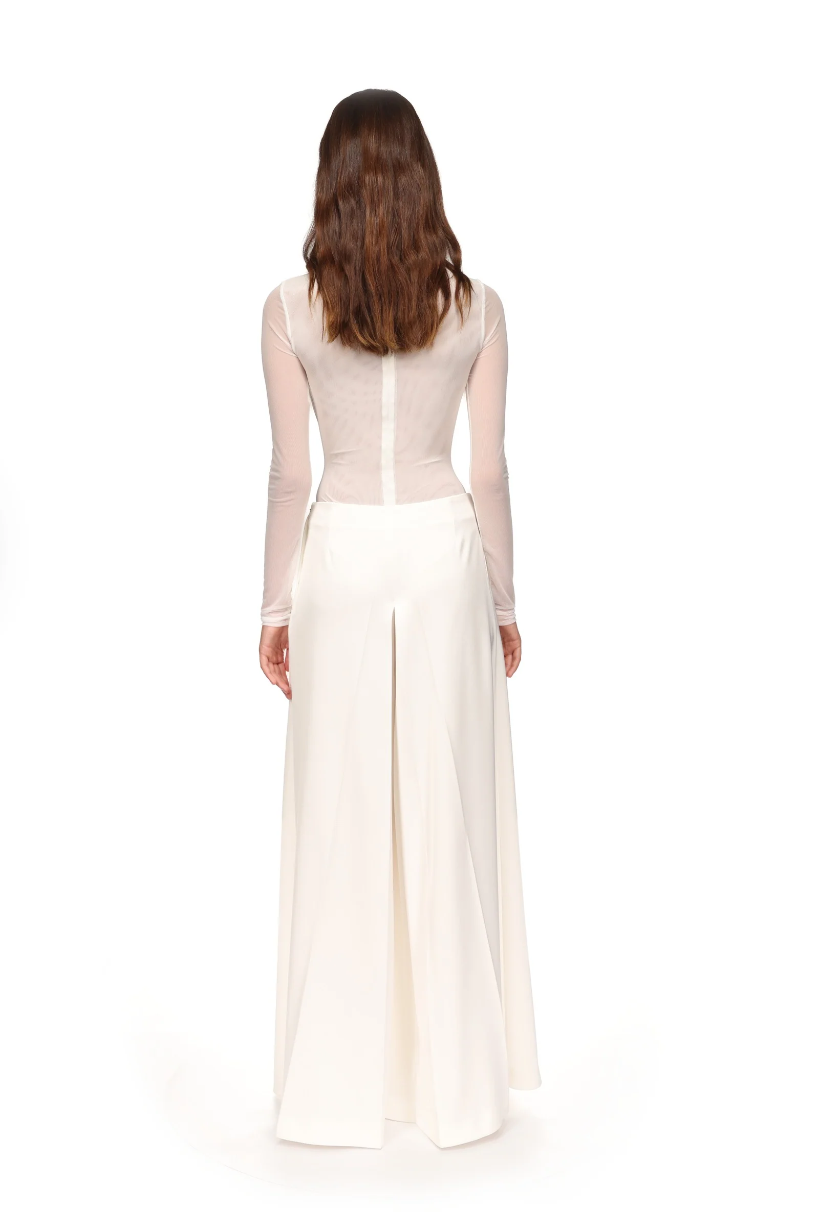 WIDE LEG FLOWY TROUSERS IN WHITE - Image 5